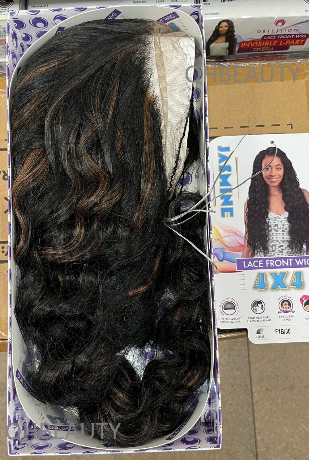 Obsession Synthetic Swiss HD 4x4 Lace Front Free Part Curly Hair Wig - JASMINE