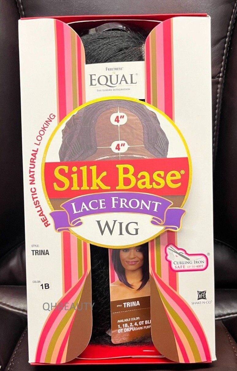 FreeTress Equal Silk Base Synthetic Lace Front Short Bob Style Hair Wig – Trina