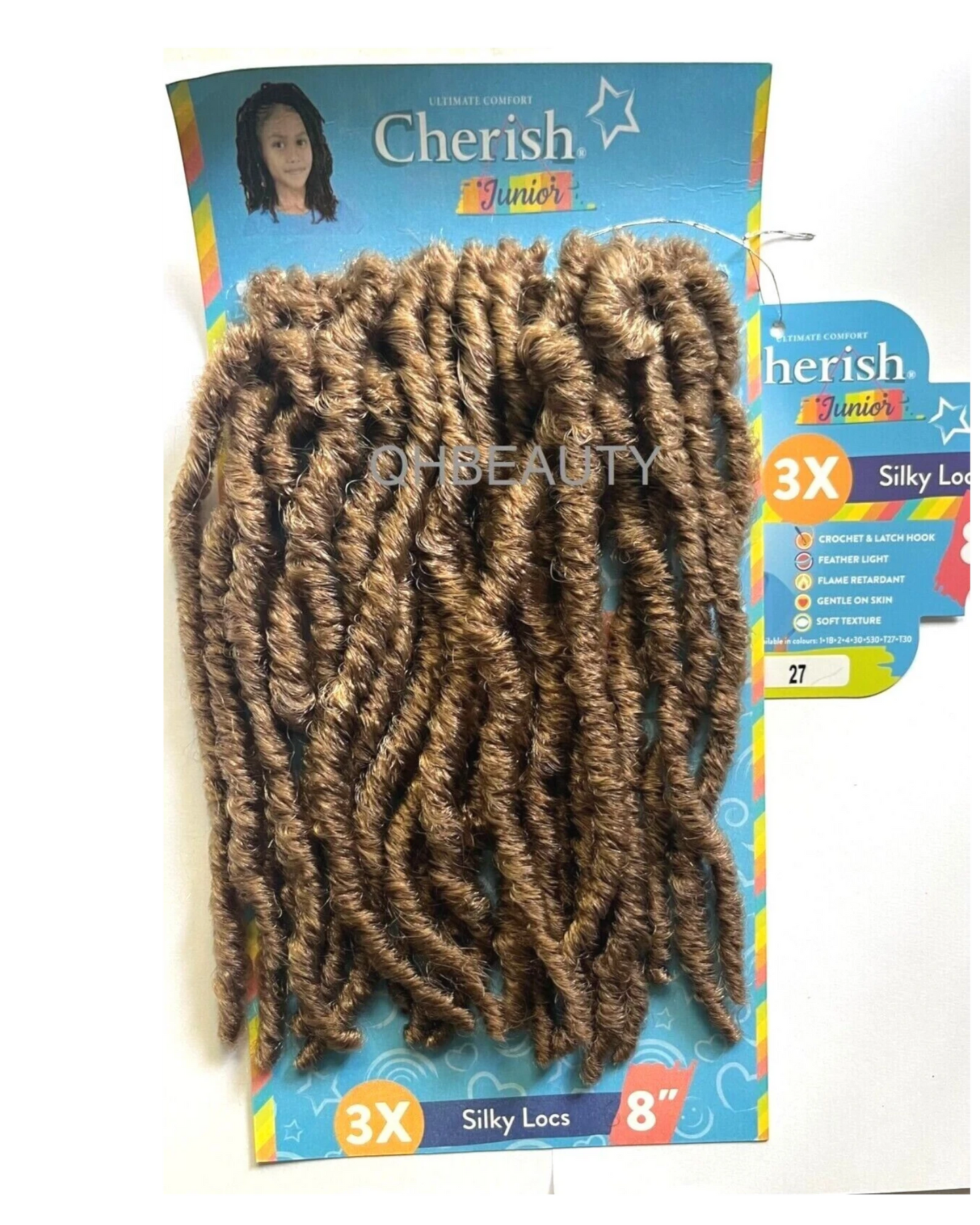 CHERISH SYNTHETIC JUNIOR KIDS CROCHET BRAID HAIR EXTENSION - SILKY LOCS 8 INCH