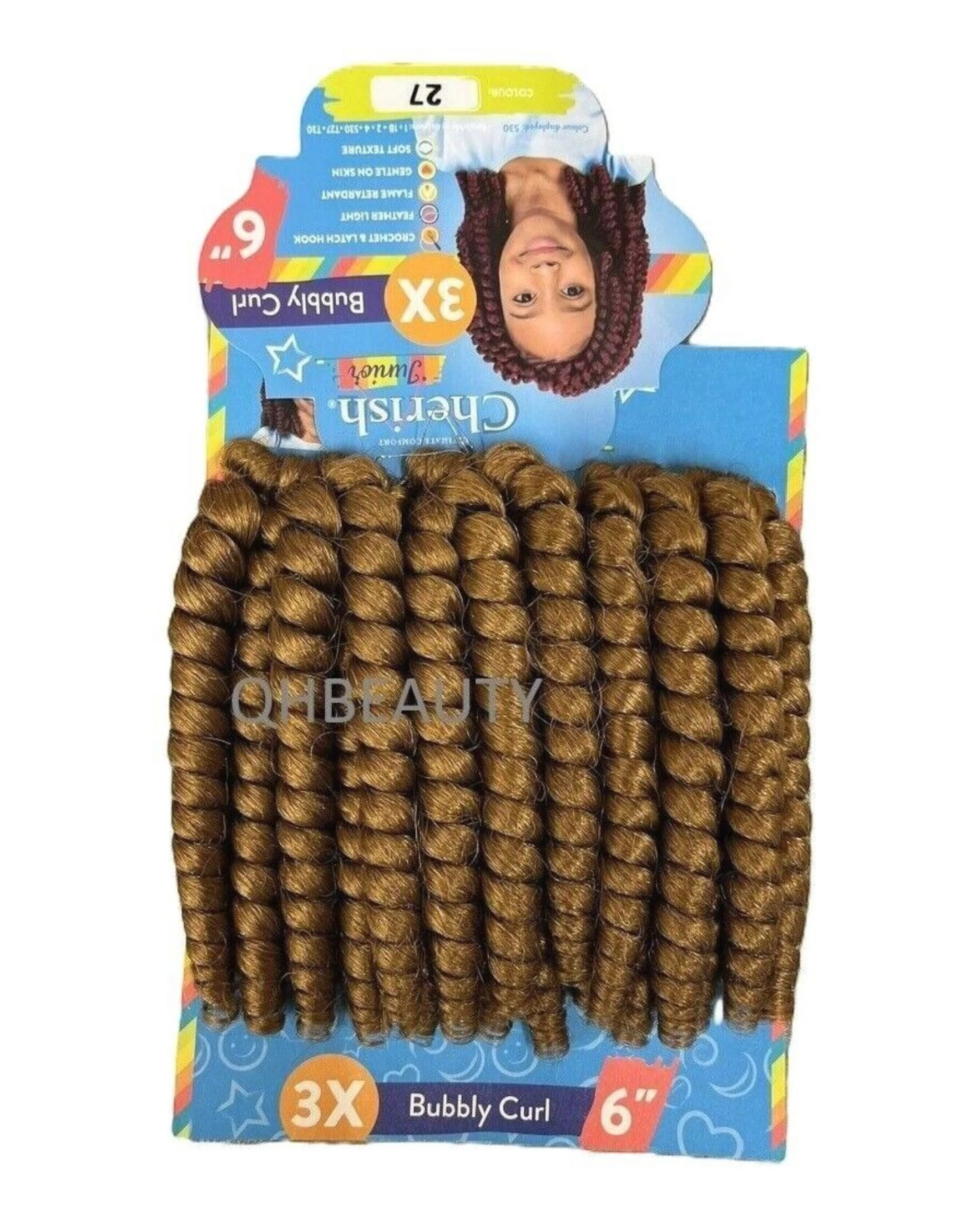 CHERISH SYNTHETIC JUNIOR KIDS CROCHET BRAID HAIR EXTENSION - BUBBLY CURL 6 INCH