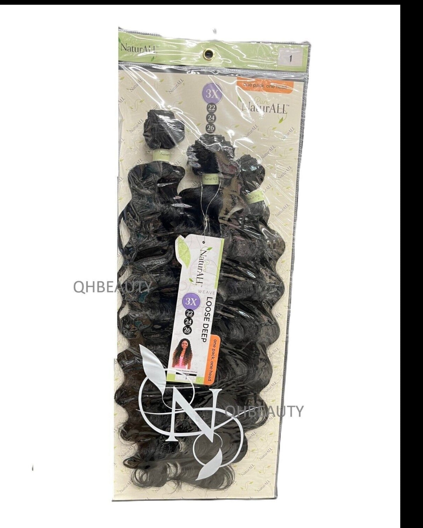NaturALL SYNTHETIC CURLY HAIR EXTENSION 3 PCS WEAVE - LOOSE DEEP 22/24/26 INCHES