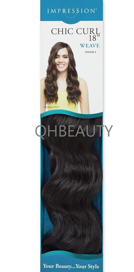 IMPRESSION SYNTHETIC BODY WAVE LONG HAIR EXTENSION WEAVE - CHIC CURL 18 INCH