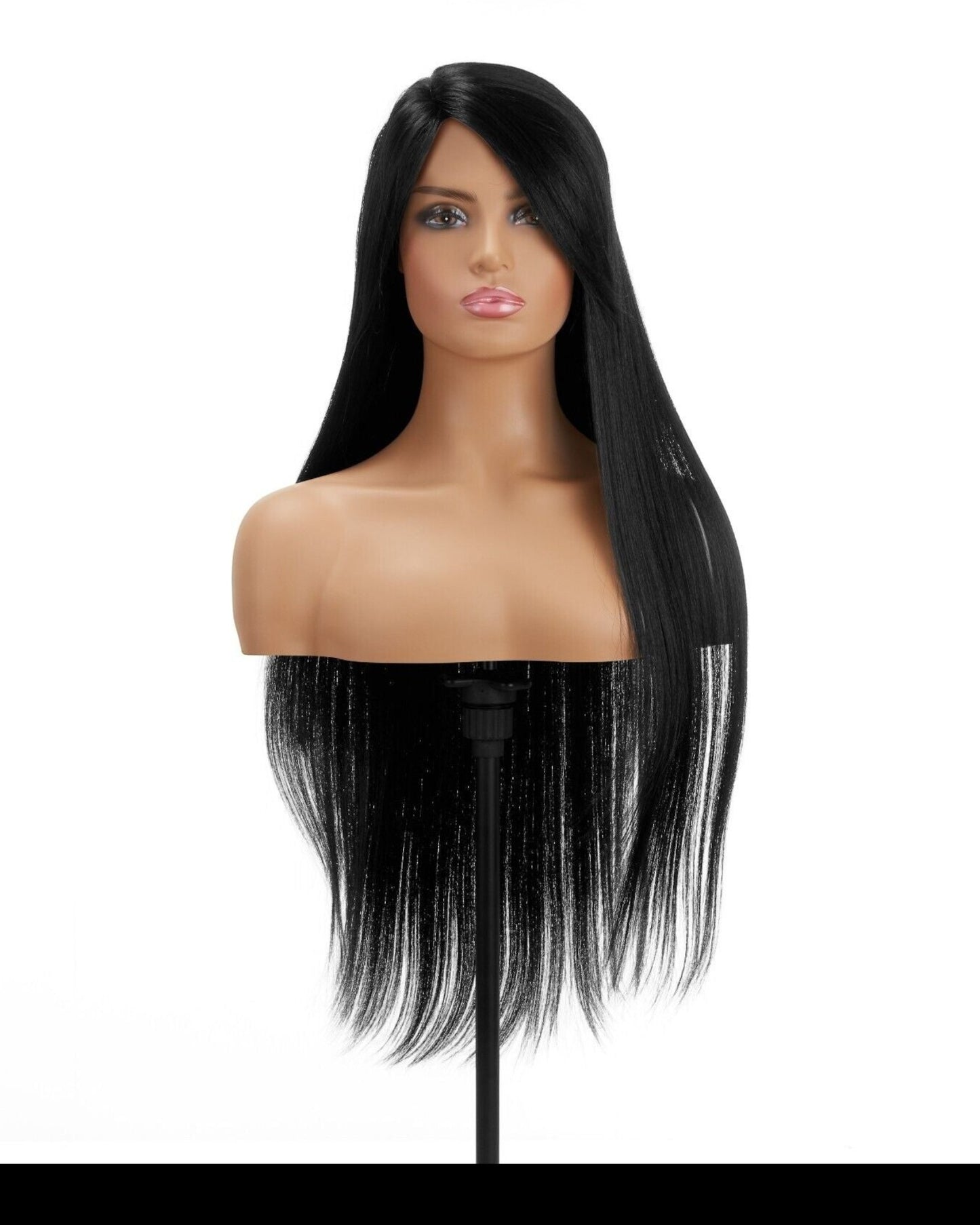 Impression Synthetic Invisible L Part Lace Long Yaky Straight Hair Wig -- RAVEN