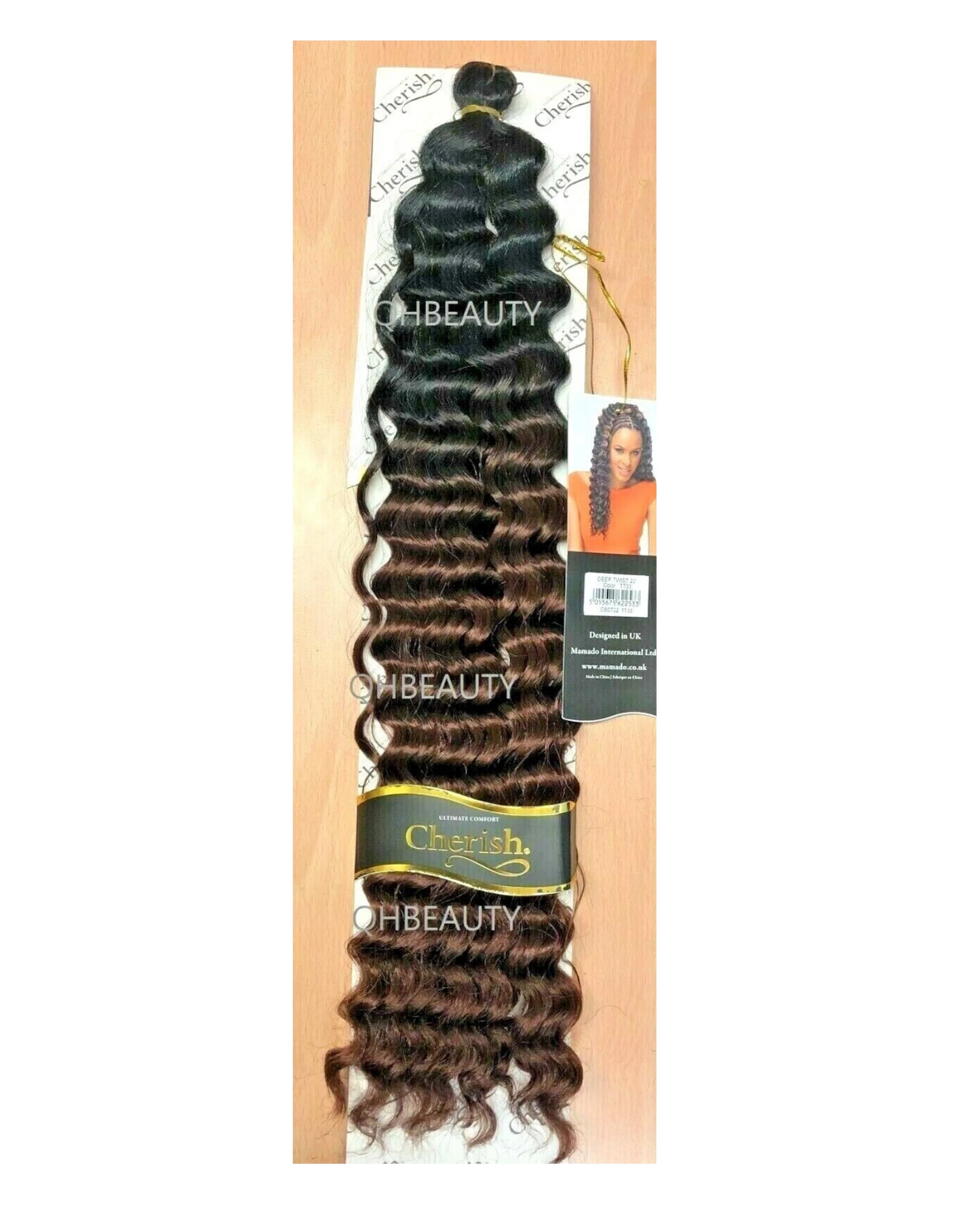 CHERISH SYNTHETIC BULK CROCHET CURLY HAIR EXTENSION BRAIDS - DEEP TWIST 22 INCH