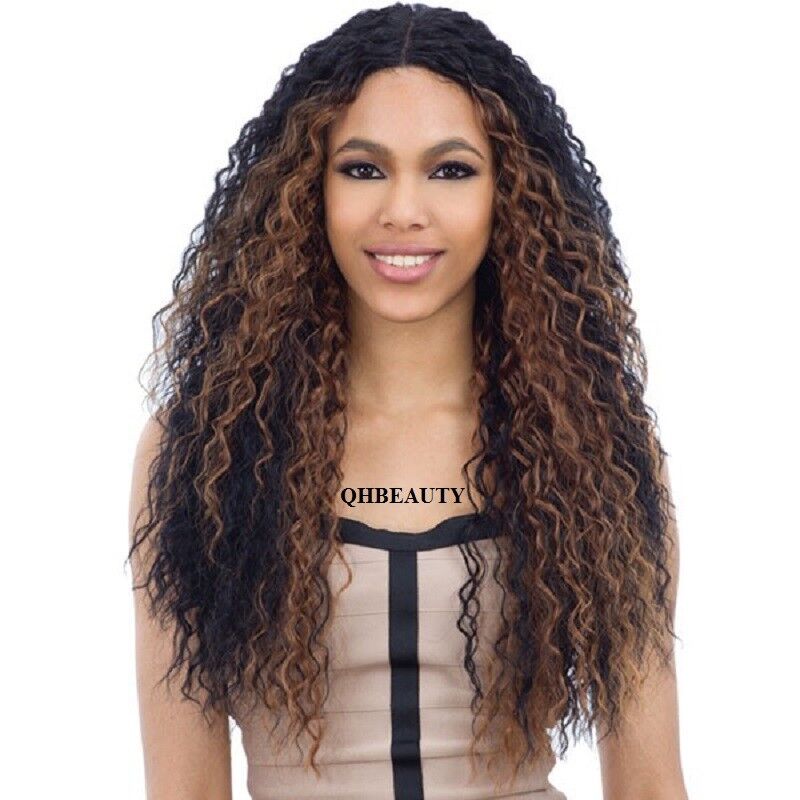 FREETRESS EQUAL SYNTHETIC INVISIBLE PART LACE FRONT LONG CURLY HAIR WIG - KATE