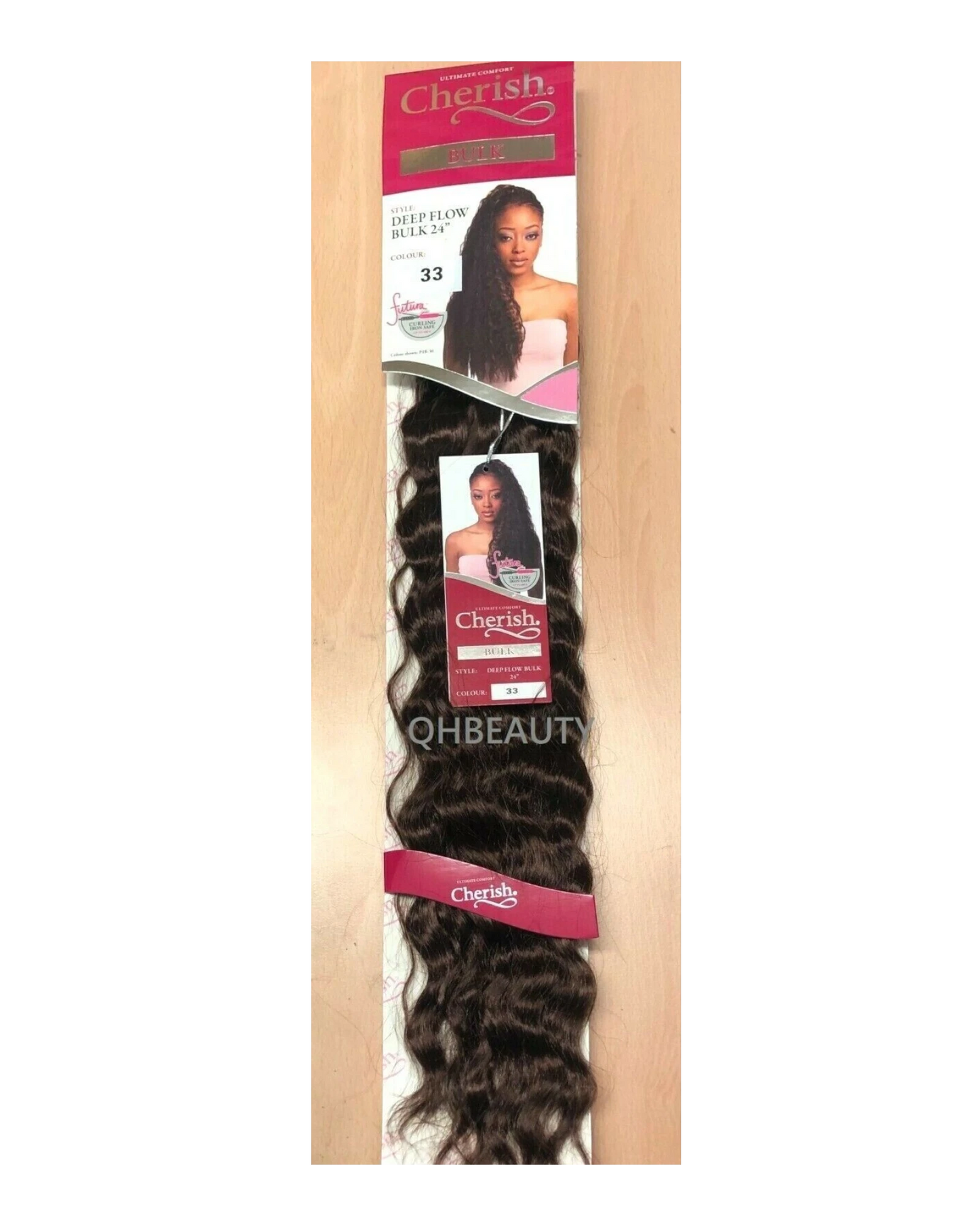 CHERISH SYNTHETIC BULK CROCHET BRAID CURLY HAIR EXTENSION - DEEP FLOW 24 inch