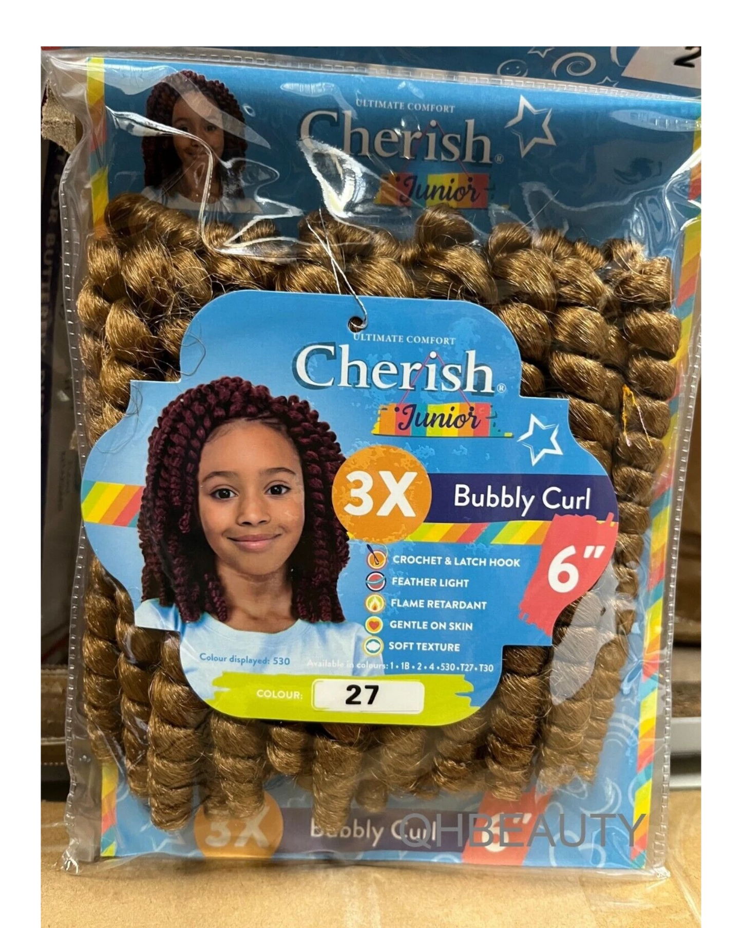 CHERISH SYNTHETIC JUNIOR KIDS CROCHET BRAID HAIR EXTENSION - BUBBLY CURL 6 INCH