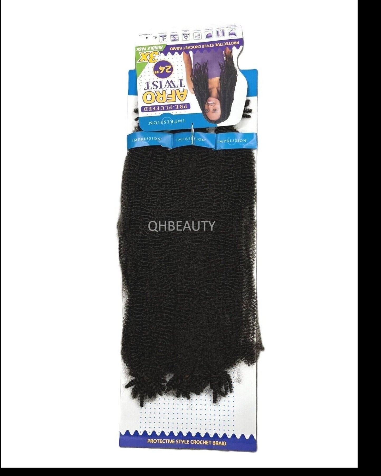 IMPRESSION SYNTHETIC CUBAN BRAIDING HAIR EXTENSION PRE FLUFFED - AFRO TWIST 24''