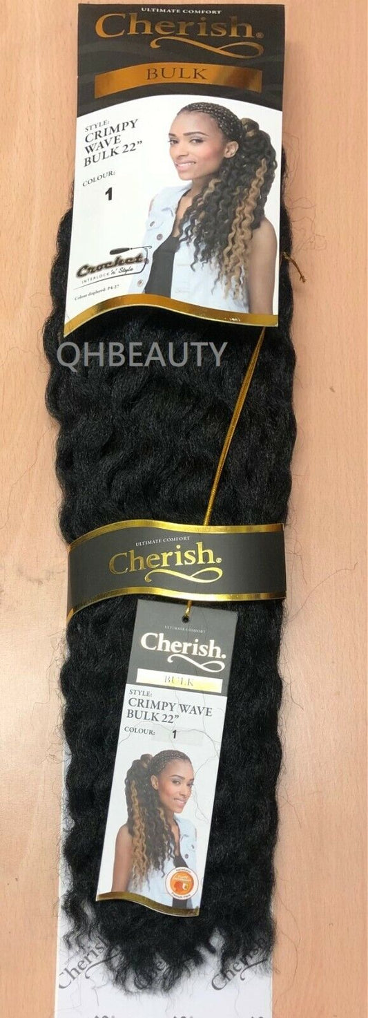 CHERISH SYNTHETIC CROCHET AFRO BULK HAIR EXTENSION BRAIDS - CRIMPY WAVE 22 INCH