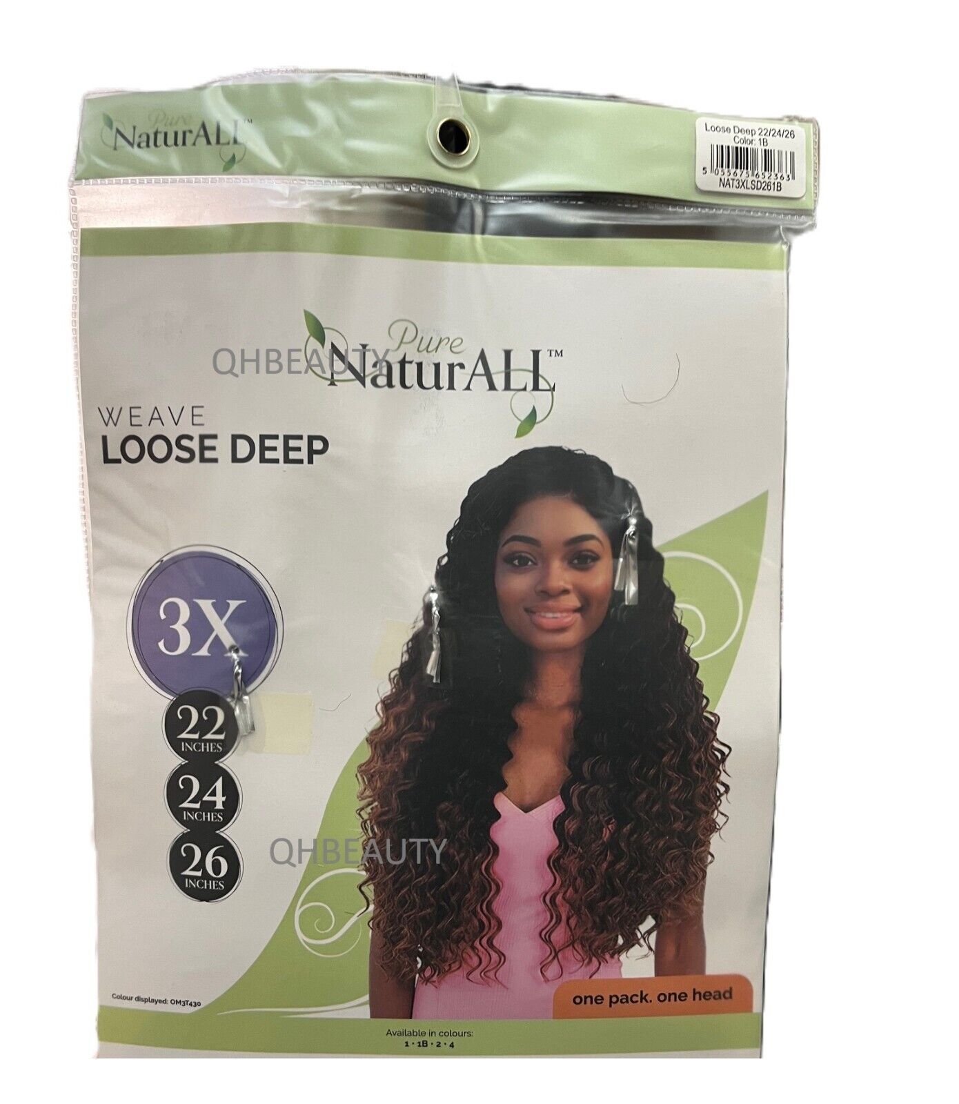 NaturALL SYNTHETIC CURLY HAIR EXTENSION 3 PCS WEAVE - LOOSE DEEP 22/24/26 INCHES