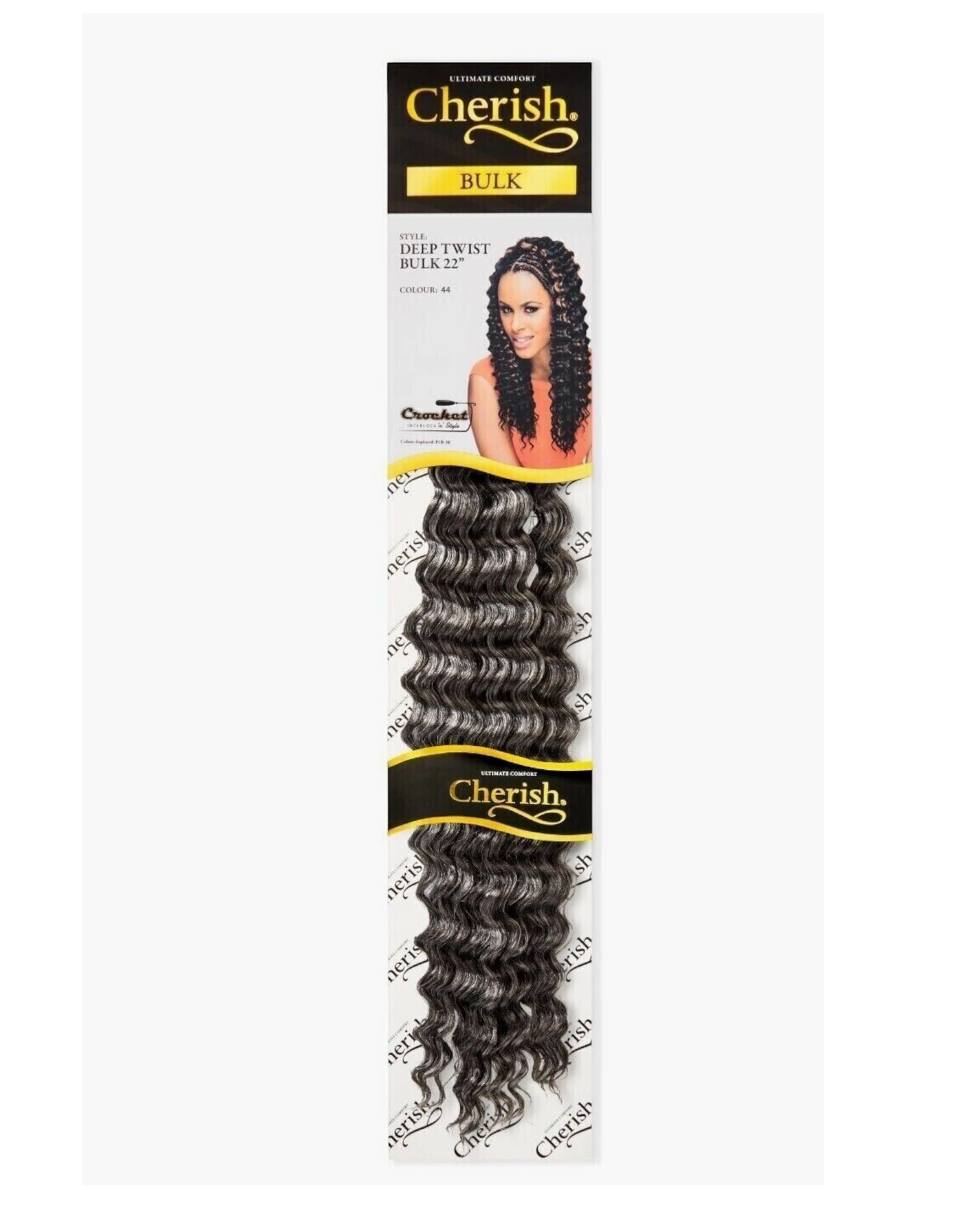CHERISH SYNTHETIC BULK CROCHET CURLY HAIR EXTENSION BRAIDS - DEEP TWIST 22 INCH