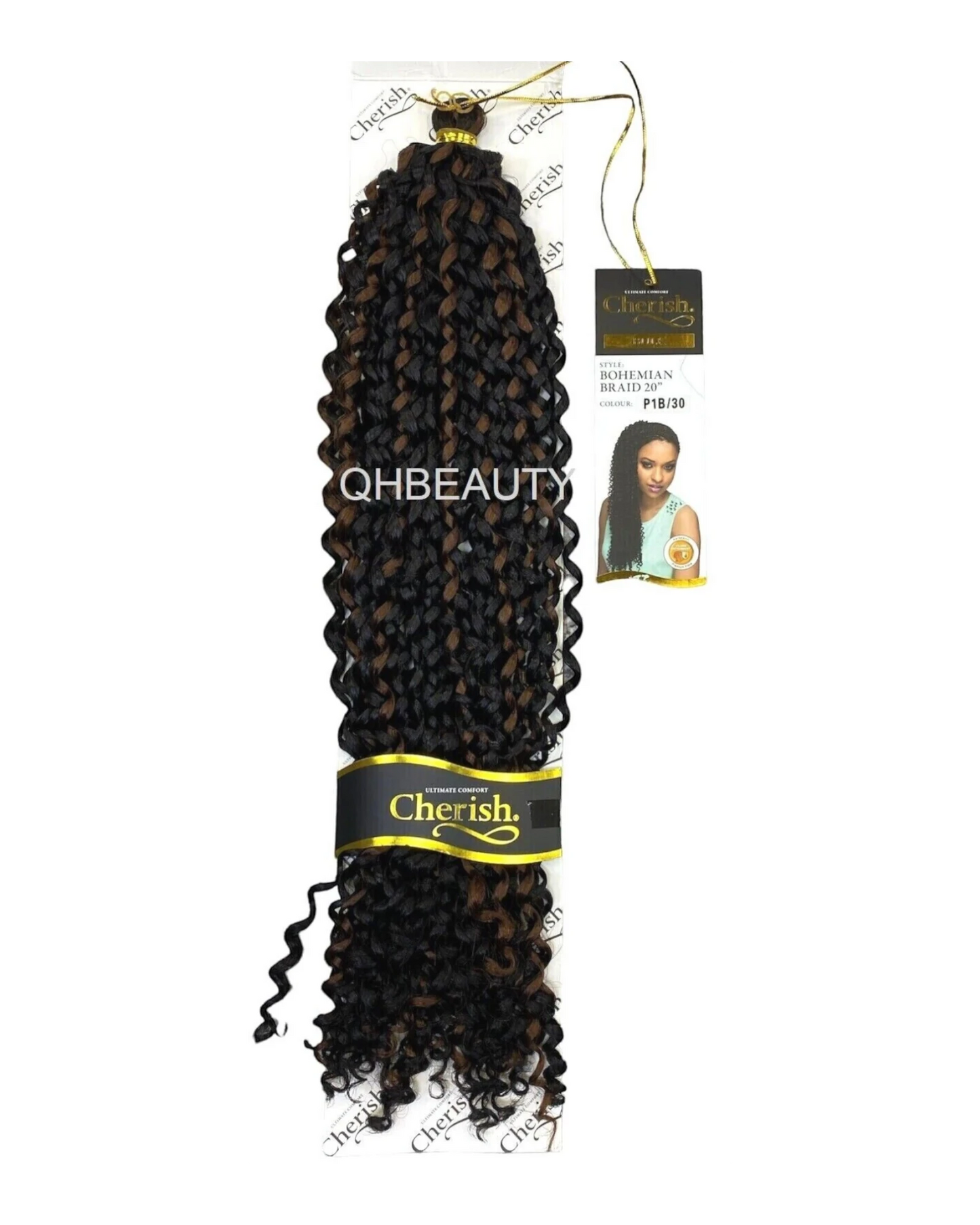 CHERISH SYNTHETIC CROCHET CURLY HAIR EXTENSION BRAID - BOHEMIAN BULK 20 INCH