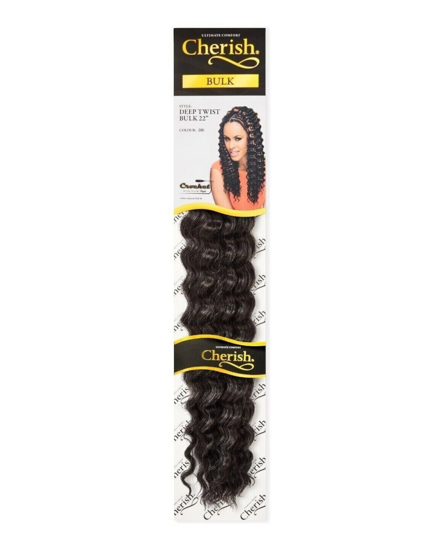 CHERISH SYNTHETIC BULK CROCHET CURLY HAIR EXTENSION BRAIDS - DEEP TWIST 22 INCH