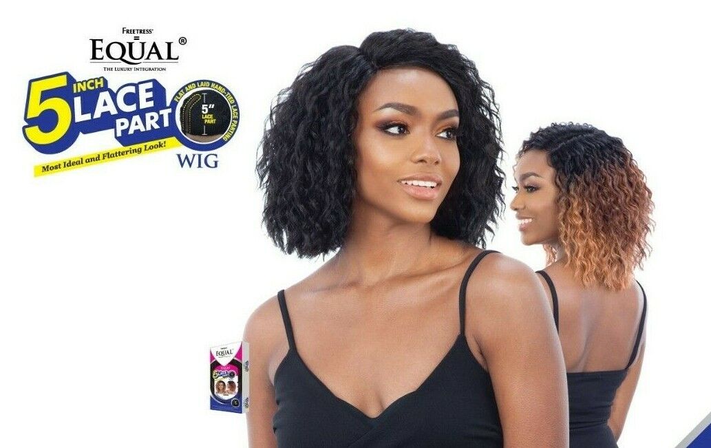 FREETRESS EQUAL SYNTHETIC 5 INCH LACE PART SHORT CURLY HAIR WIG - VANORA