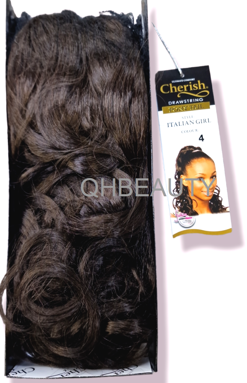 Cherish Synthetic Drawstring Long Curly Ponytail Hair Extension - ITALIAN GIRL