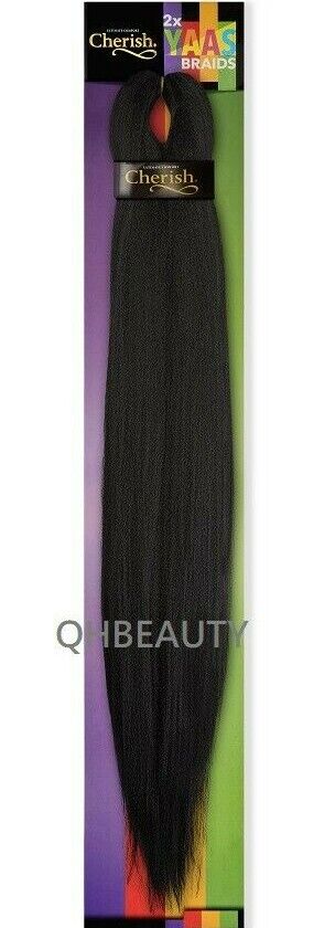 CHERISH SYNTHETIC YAKY LONG STRAIGHT HAIR EXTENSIONS 2 X YAAS BRAIDS 20'' - 28''