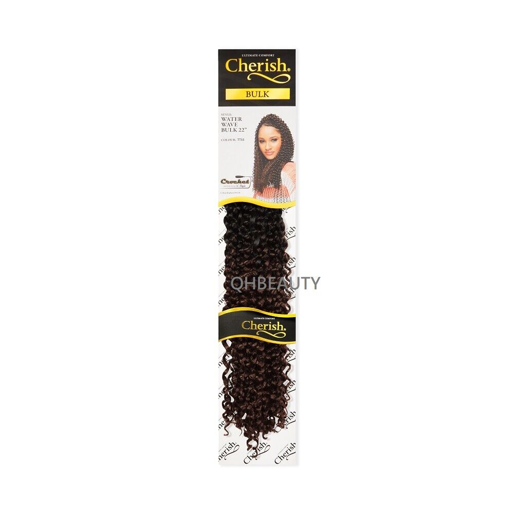 CHERISH SYNTHETIC BULK CROCHET BRAID TIGHT CURL HAIR EXTENSION - WATER WAVE 22"