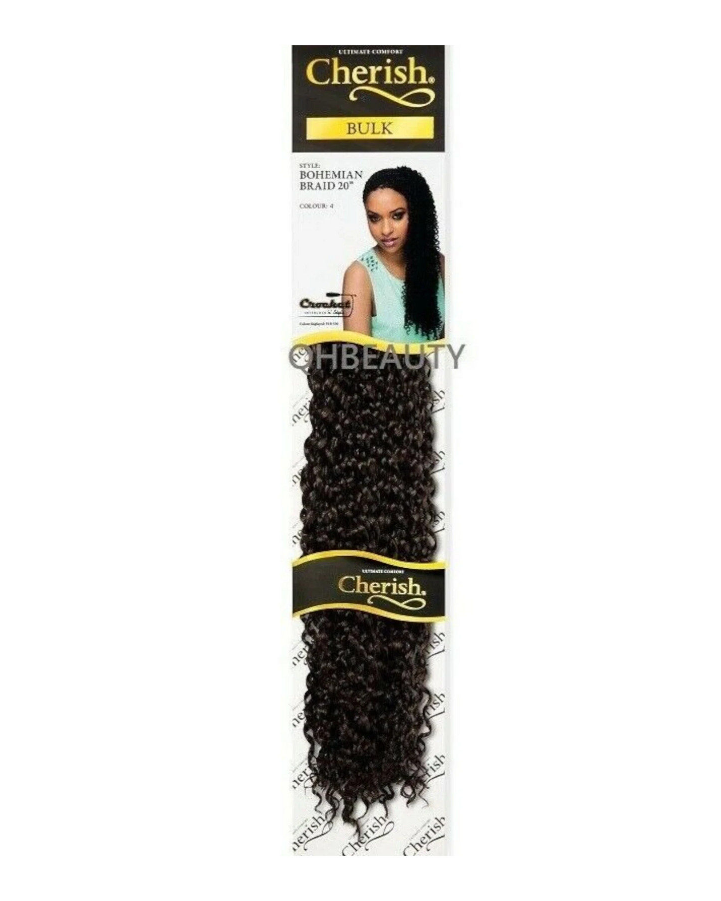 CHERISH SYNTHETIC CROCHET CURLY HAIR EXTENSION BRAID - BOHEMIAN BULK 20 INCH