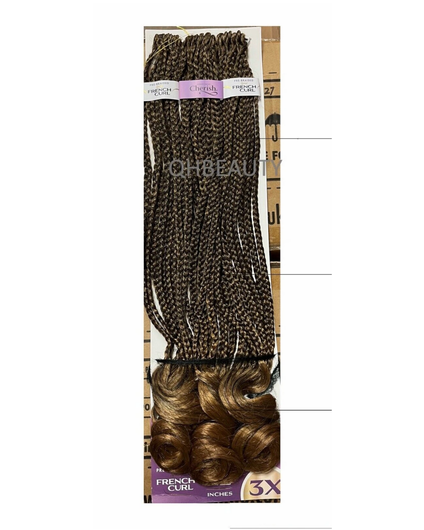 CHERISH SYNTHETIC CURLY HAIR EXTENSION BRAID - PRE BRAIDED SPIRAL FRENCH CURL 22