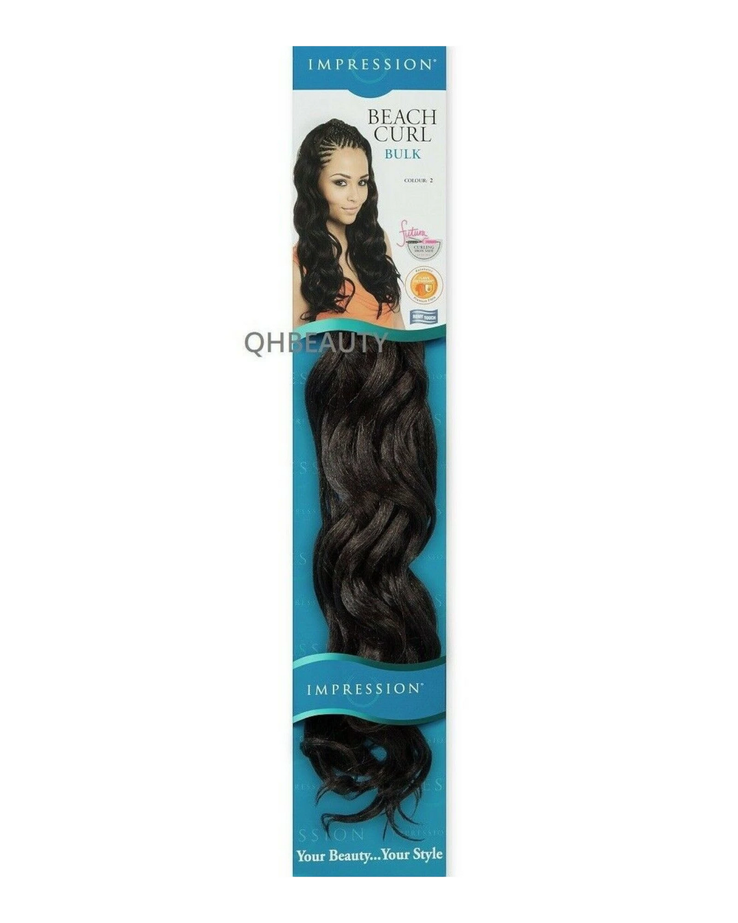 IMPRESSION SYNTHETIC HAIR EXTENSION CURLY CROCHET BRAID - BEACH CURL 22