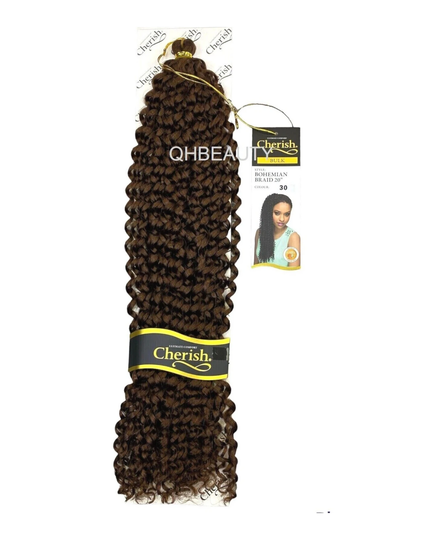CHERISH SYNTHETIC CROCHET CURLY HAIR EXTENSION BRAID - BOHEMIAN BULK 20 INCH