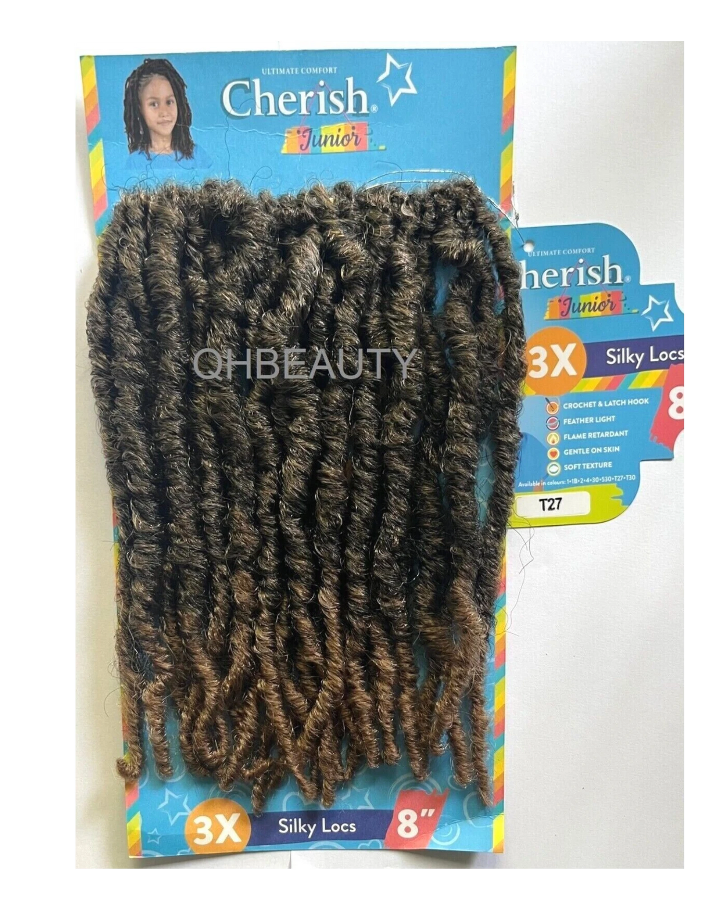 CHERISH SYNTHETIC JUNIOR KIDS CROCHET BRAID HAIR EXTENSION - SILKY LOCS 8 INCH