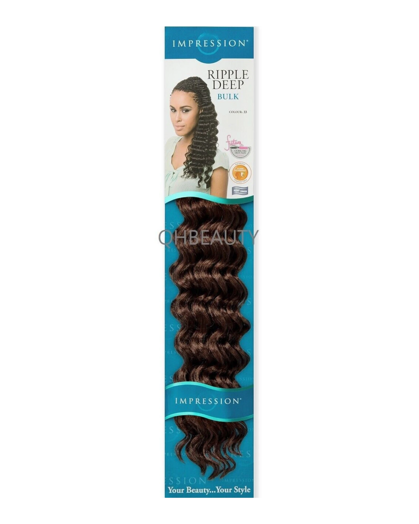 IMPRESSION SYNTHETIC HAIR EXTENSION CROCHET CURLY BRAID - RIPPLE DEEP 20 INCH