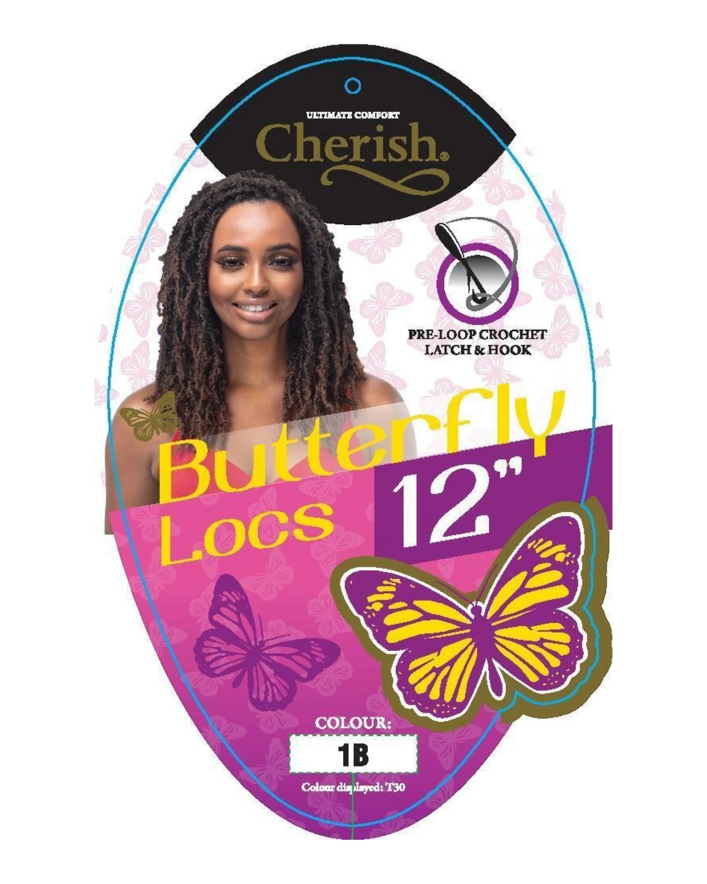 CHERISH SYNTHETIC CROCHET LONG HAIR EXTENSION PRE LOOP BRAID - BUTTERFLY LOC 12"