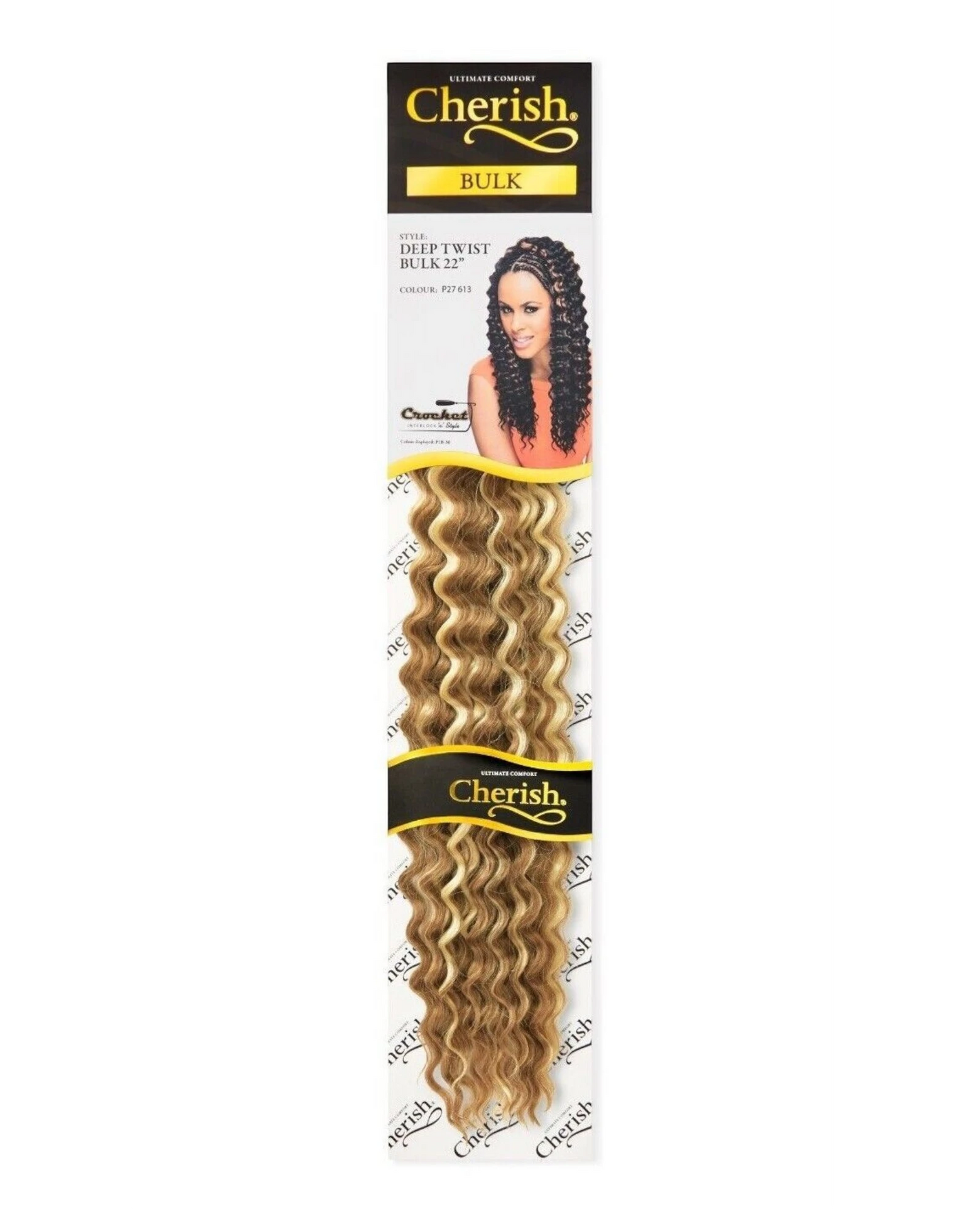 CHERISH SYNTHETIC BULK CROCHET CURLY HAIR EXTENSION BRAIDS - DEEP TWIST 22 INCH