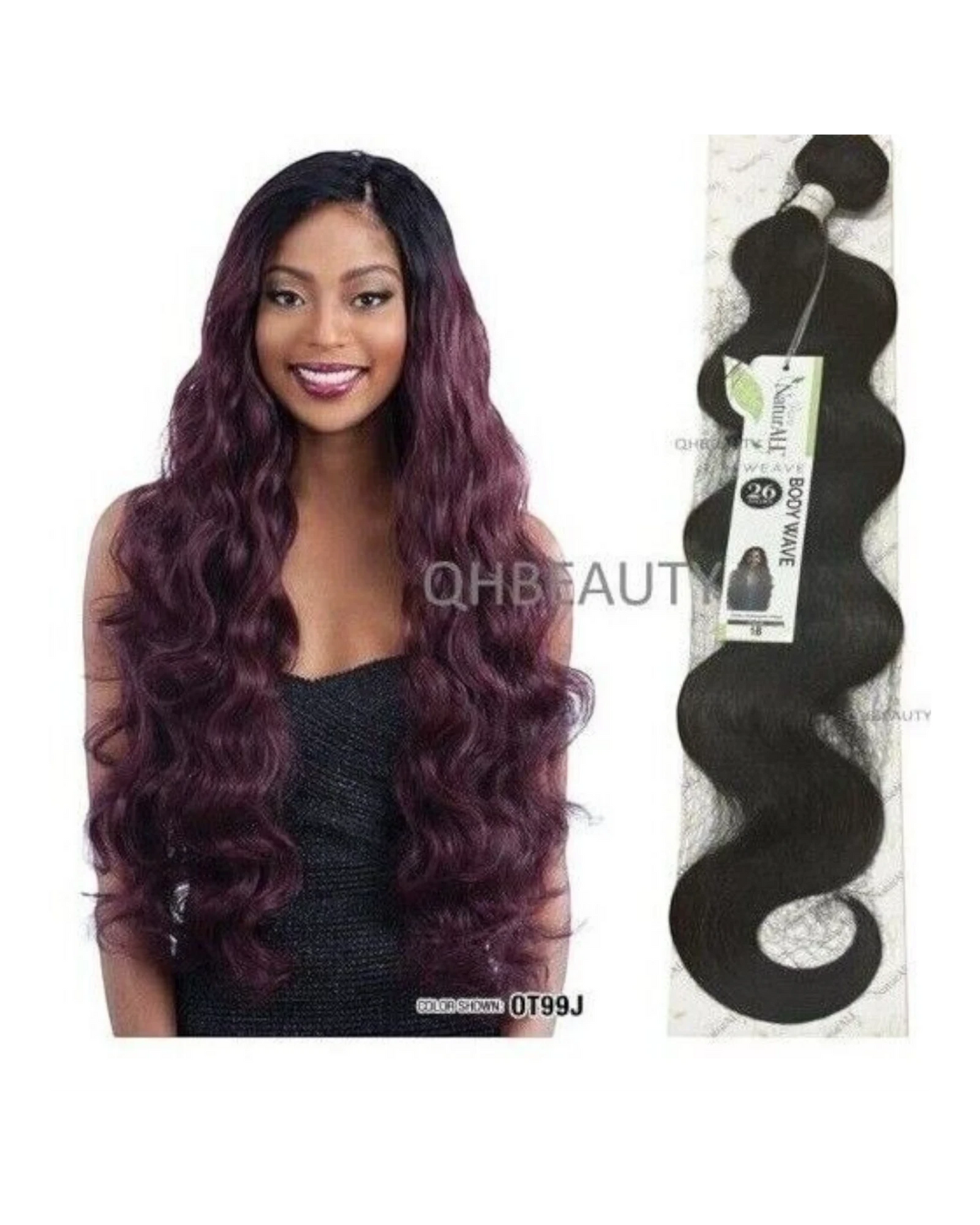 NaturALL SYNTHETIC LONG CURLY HAIR EXTENSION WEAVE -BODY WAVE 26 INCHES
