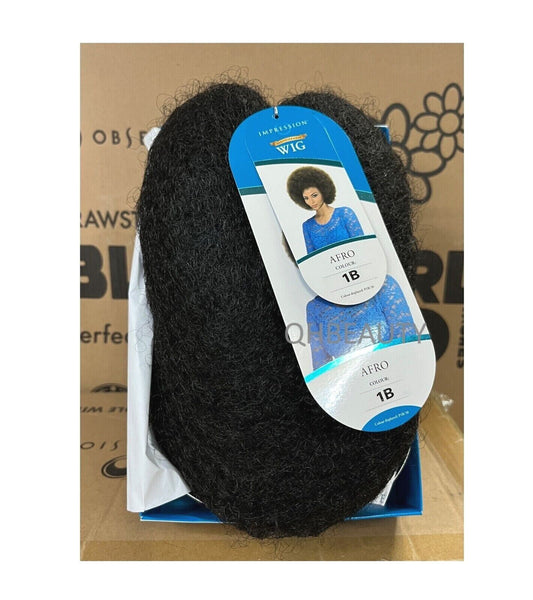 Impression Synthetic Hand Made Cuban Afro Curl Style Hair Wig - AFRO
