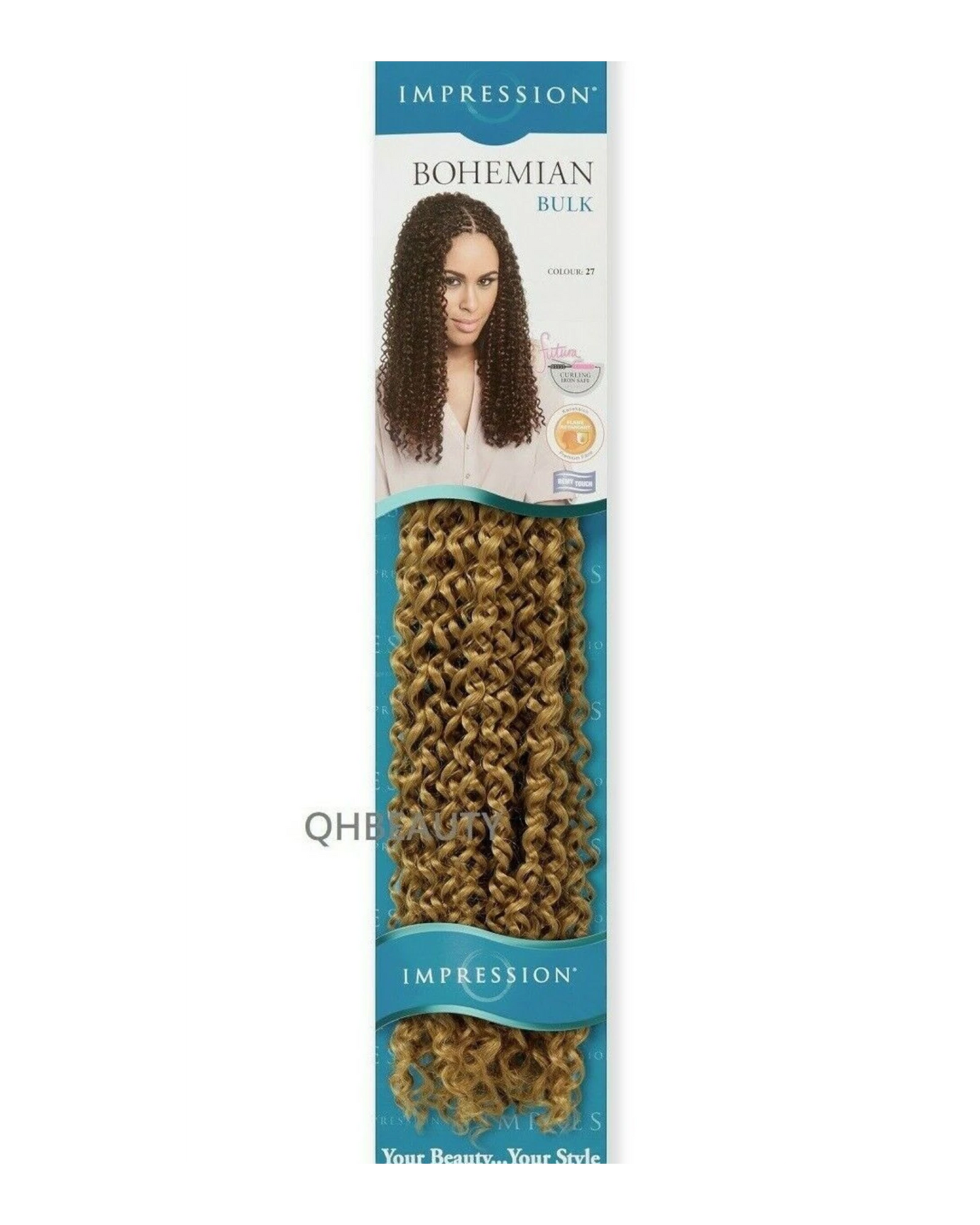 IMPRESSION SYNTHETIC CROCHET CURLY BRAID HAIR EXTENSION - BOHEMIAN 20 INCHS