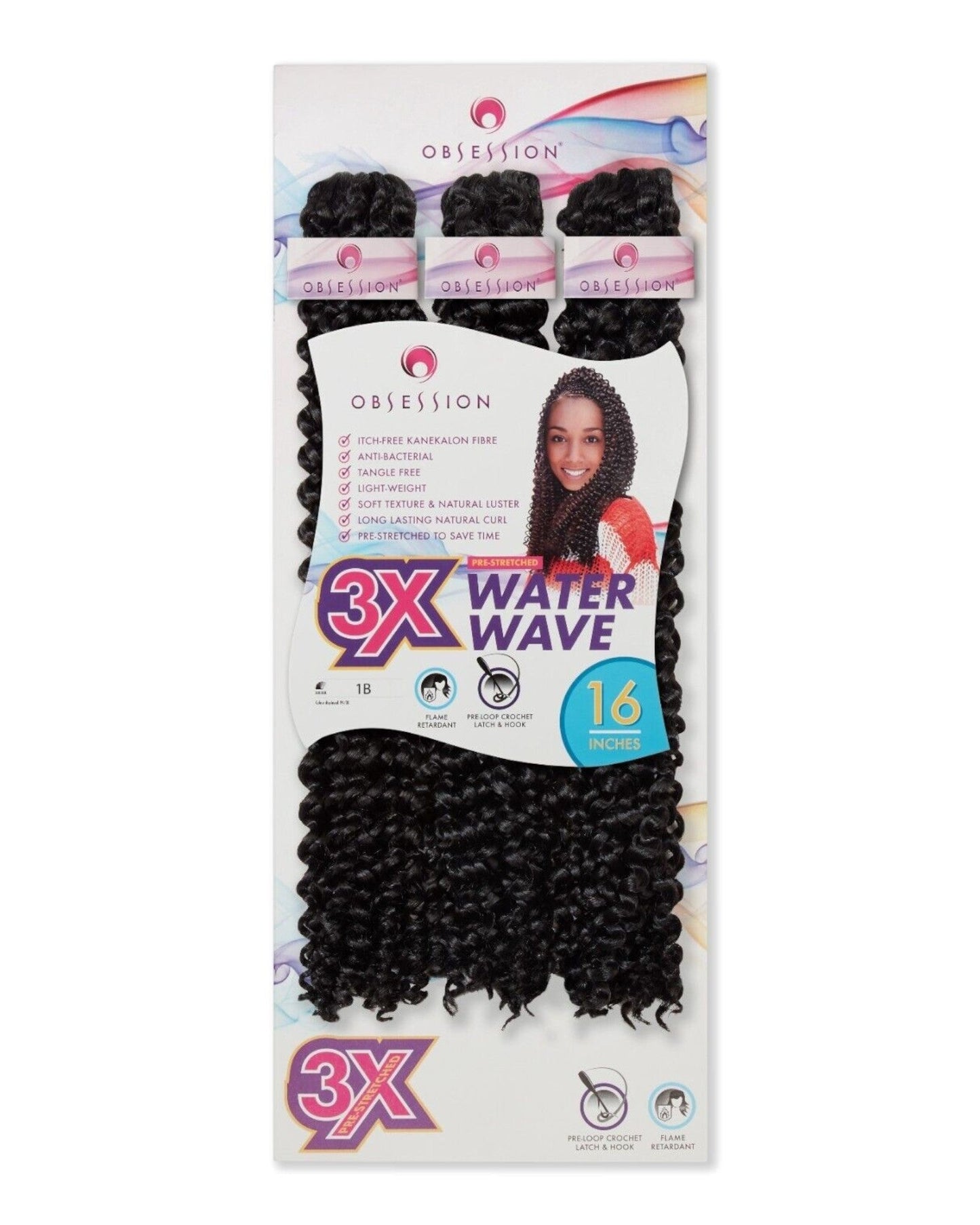 Obsession Synthetic Crochet Tight Curl Hair Extension Braid - WATER WAVE 16 inch
