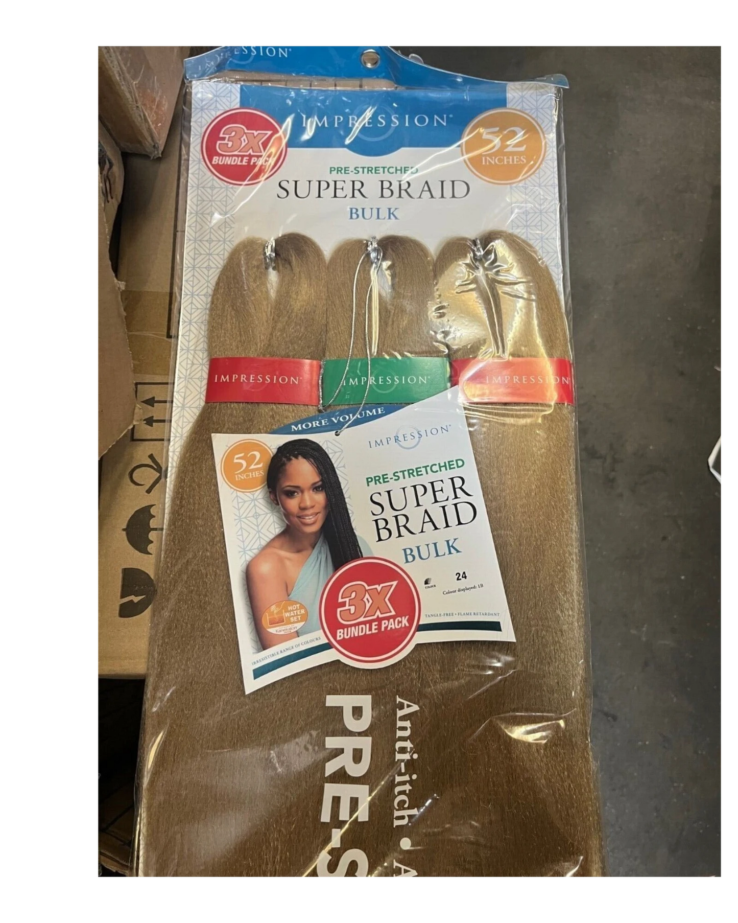 Impression Synthetic 3 X Bundle Pack Crochet Hair Extensions - Super Braid 52 "