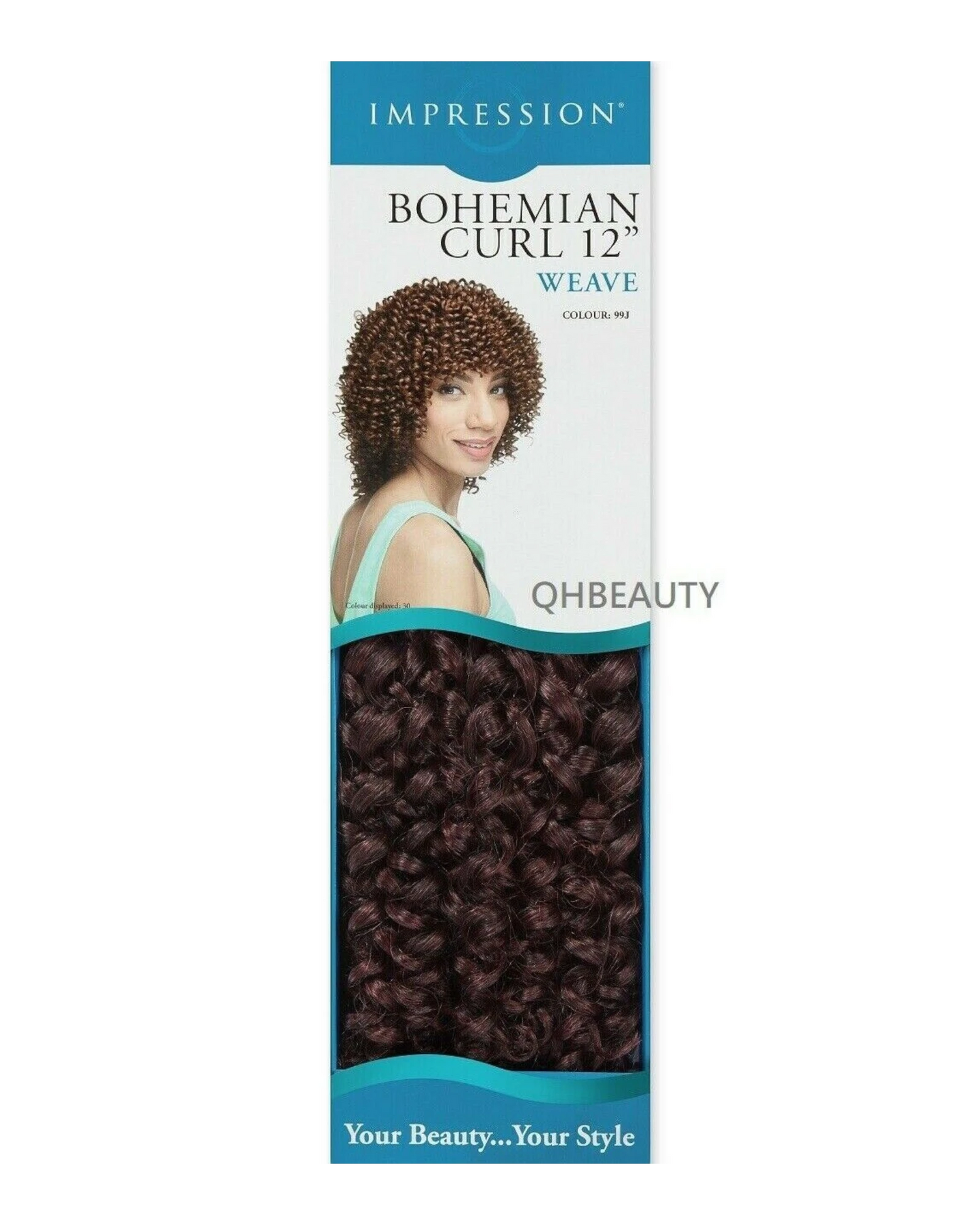 IMPRESSION SYNTHETIC SHORT CURLY HAIR EXTENSION WEAVE - BOHEMIAN CURL12 INCH