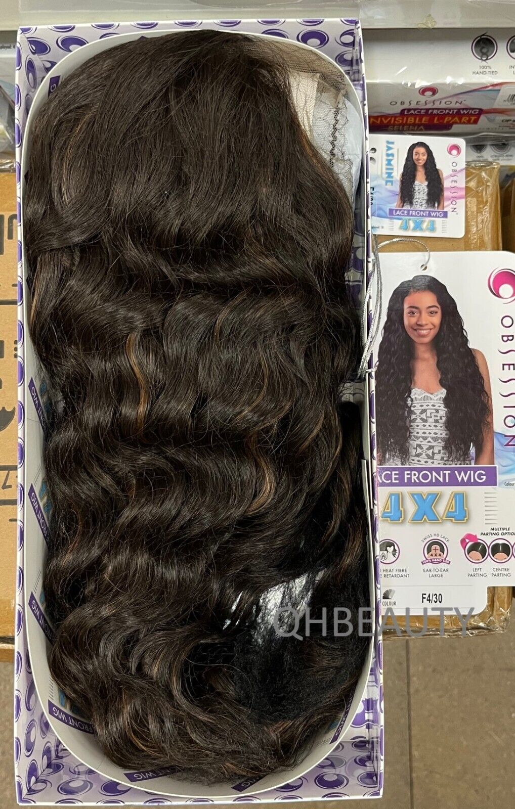 Obsession Synthetic Swiss HD 4x4 Lace Front Free Part Curly Hair Wig - JASMINE