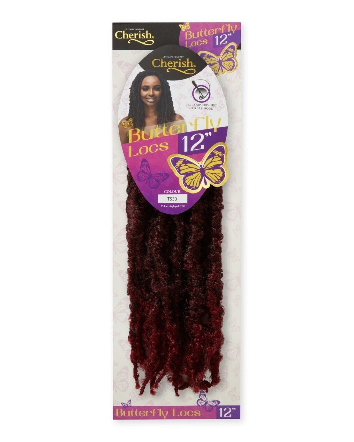 CHERISH SYNTHETIC CROCHET LONG HAIR EXTENSION PRE LOOP BRAID - BUTTERFLY LOC 12"
