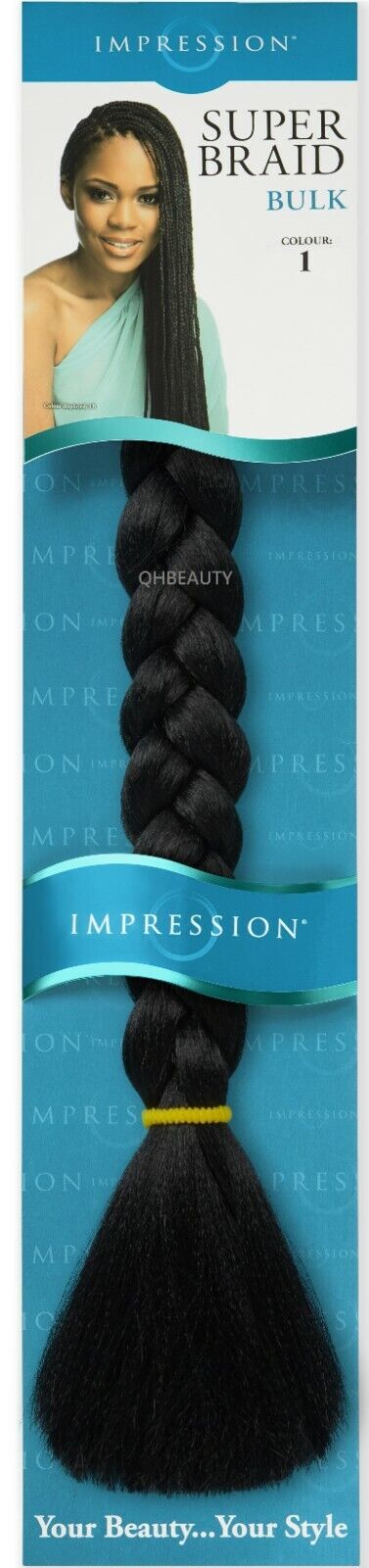 Impression Synthetic Natural Long Ultra Crochet Hair Extensions Super Braid 86"