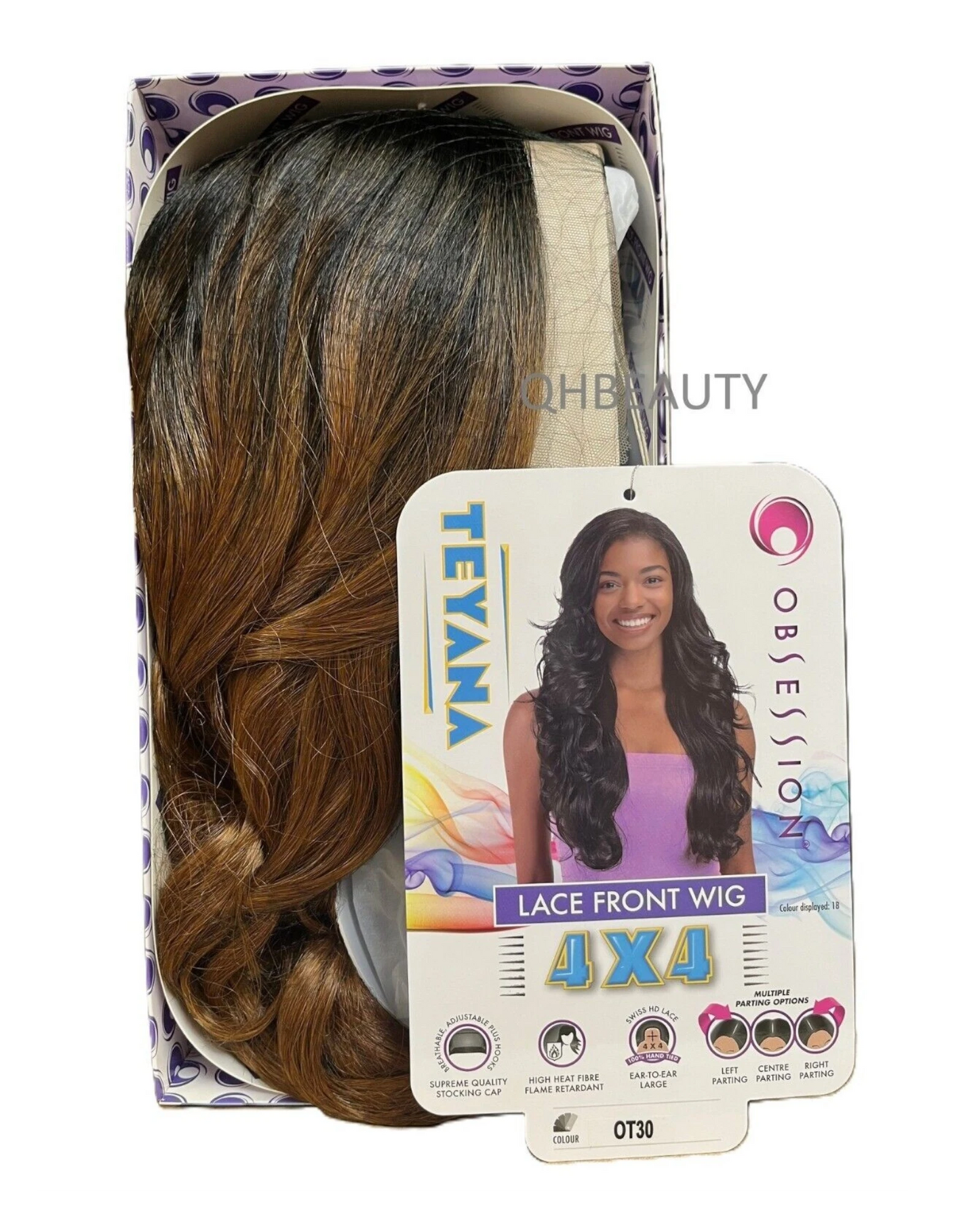 Obsession Synthetic Swiss HD 4x4 Lace Front Free Part Curly Hair Wig - TEYANA