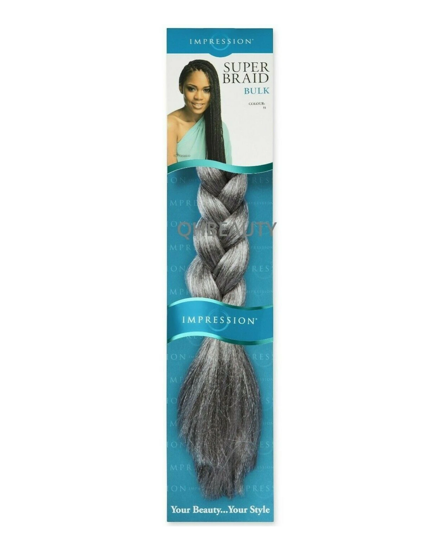 Impression Synthetic Natural Long Ultra Crochet Hair Extensions Super Braid 86"