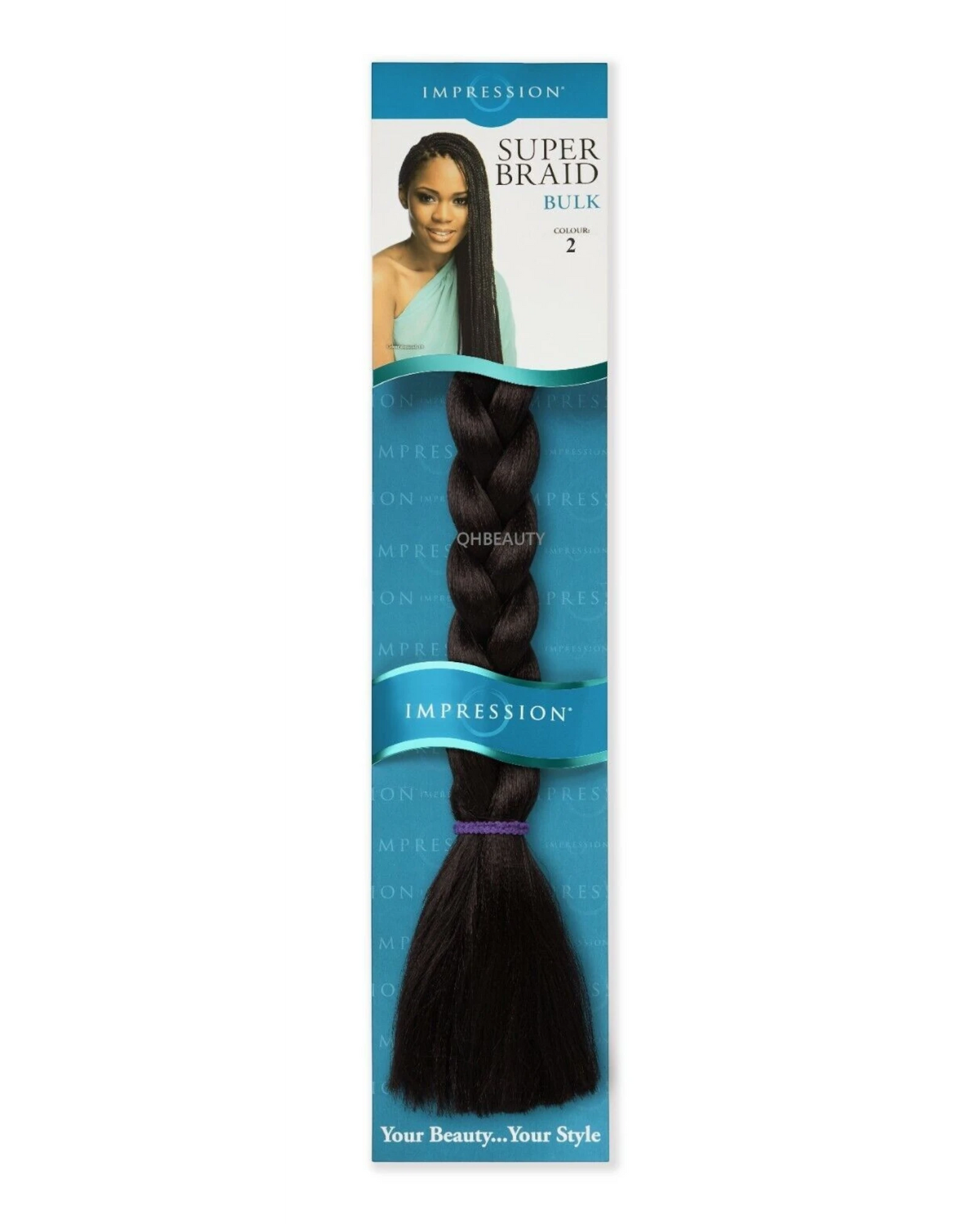 Impression Synthetic Natural Long Ultra Crochet Hair Extensions Super Braid 86"