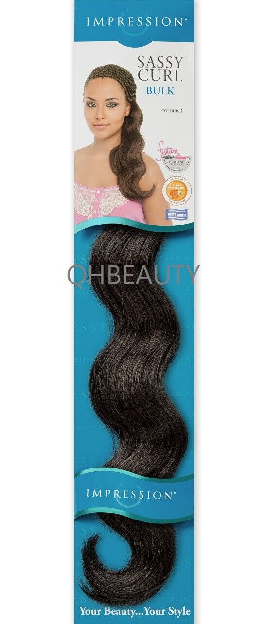 IMPRESSION SYNTHETIC HAIR EXTENSION BRAIDS SASSY CURL BULK 20" ( Freetress Copy)