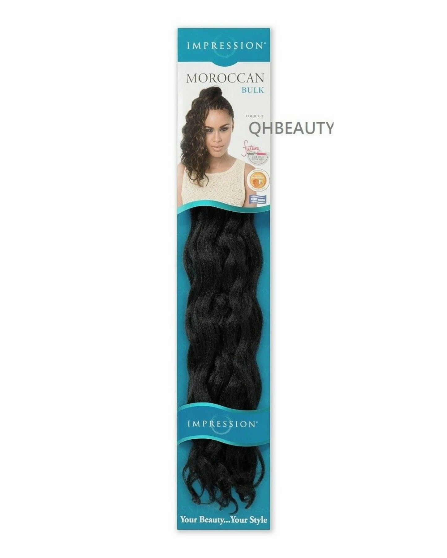 IMPRESSION SYNTHETIC CURLY CROCHET HAIR EXTENSION BRAIDS - MOROCCAN BULK 20 INCH
