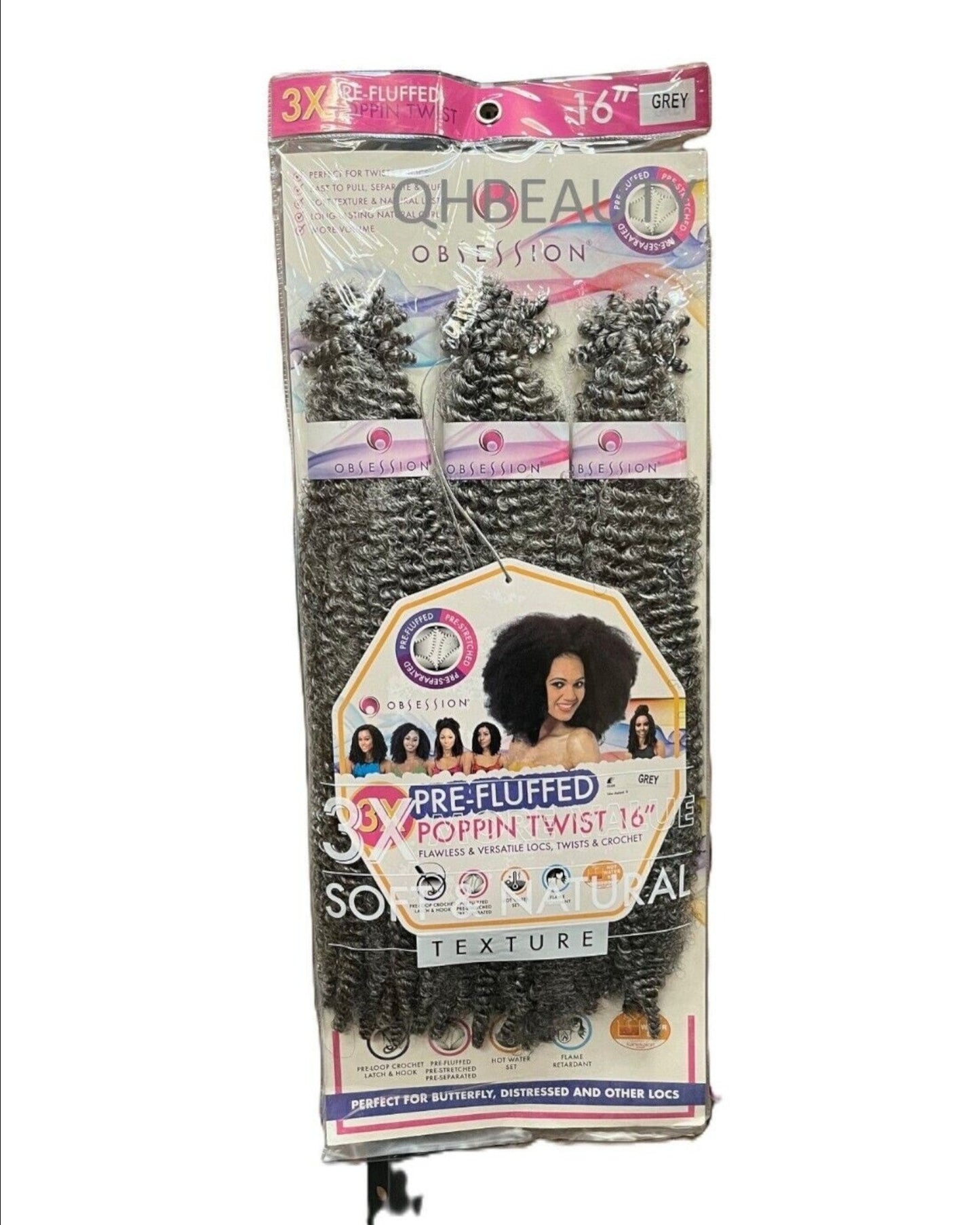 OBSESSION SYNTHETIC CROCHET SOFT BRAID 3X PRE-FLUFFED - POPPIN TWIST 16'' & 20"