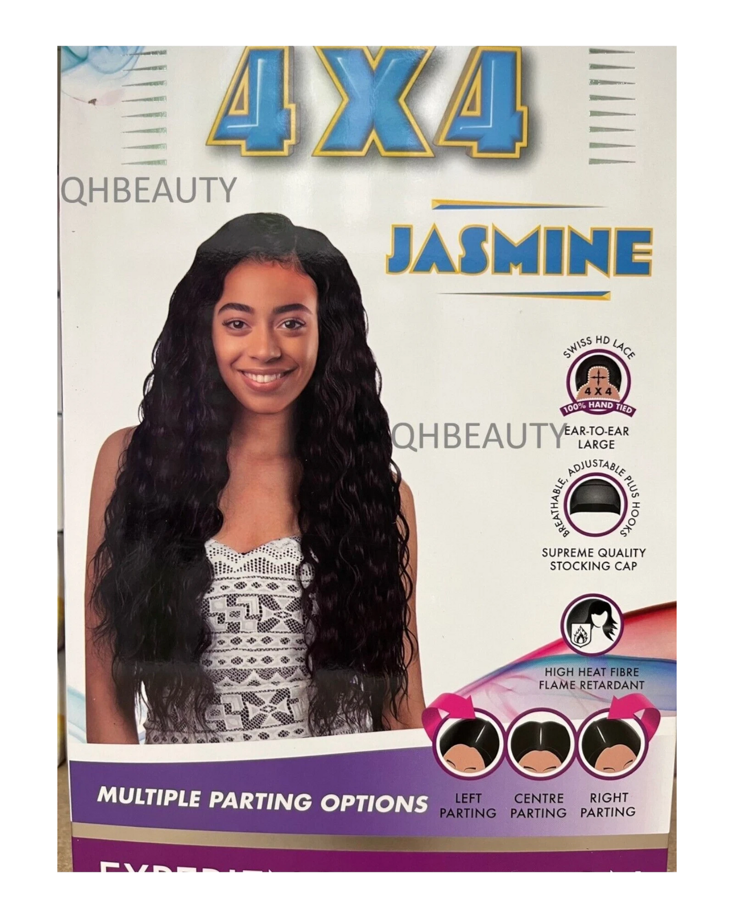 Obsession Synthetic Swiss HD 4x4 Lace Front Free Part Curly Hair Wig - JASMINE