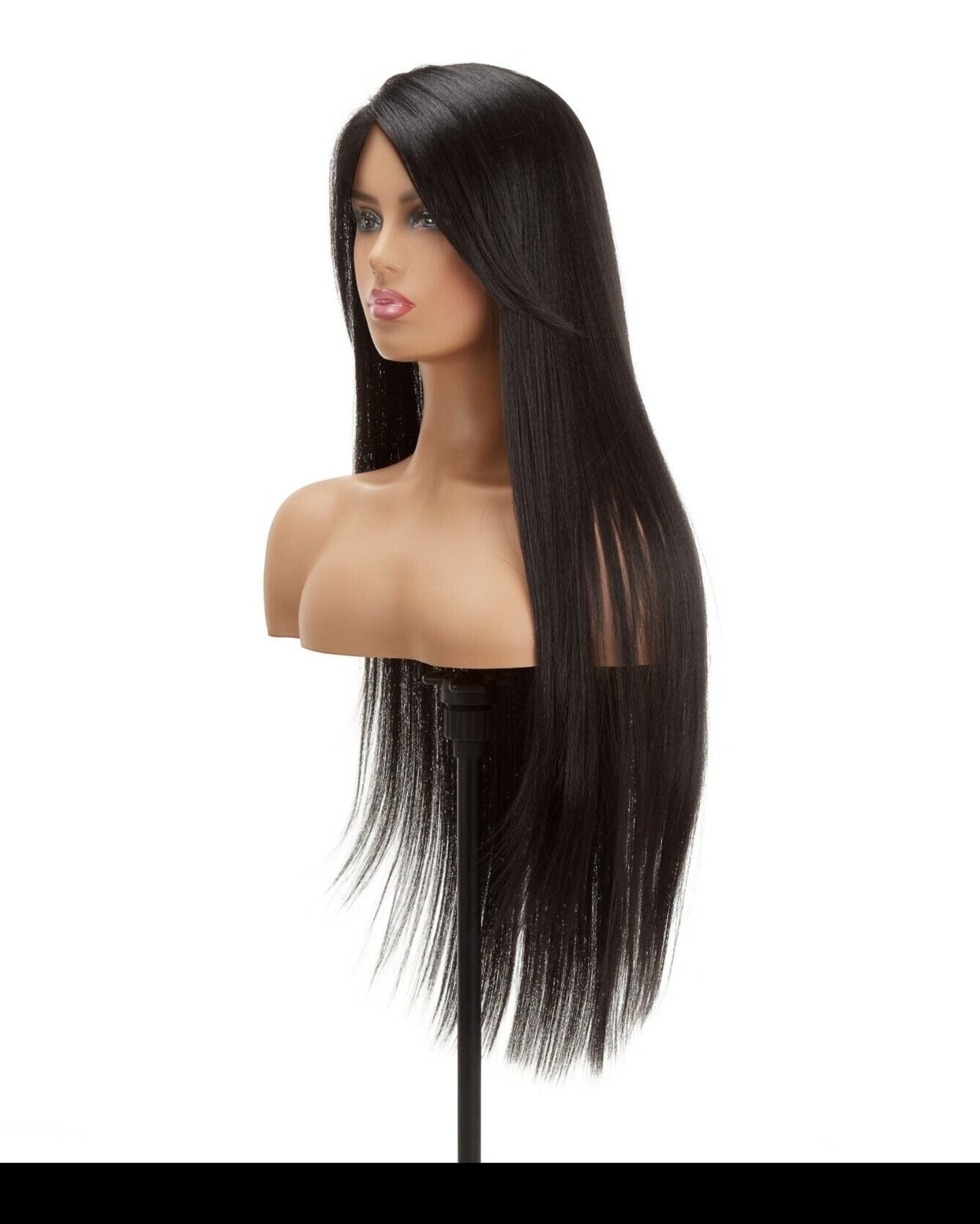 Impression Synthetic Invisible L Part Lace Long Yaky Straight Hair Wig -- RAVEN