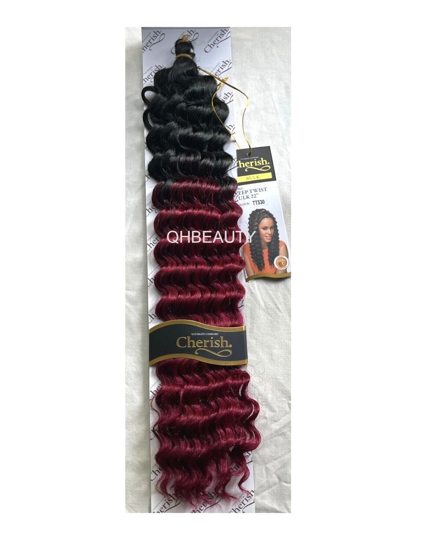 CHERISH SYNTHETIC BULK CROCHET CURLY HAIR EXTENSION BRAIDS - DEEP TWIST 22 INCH