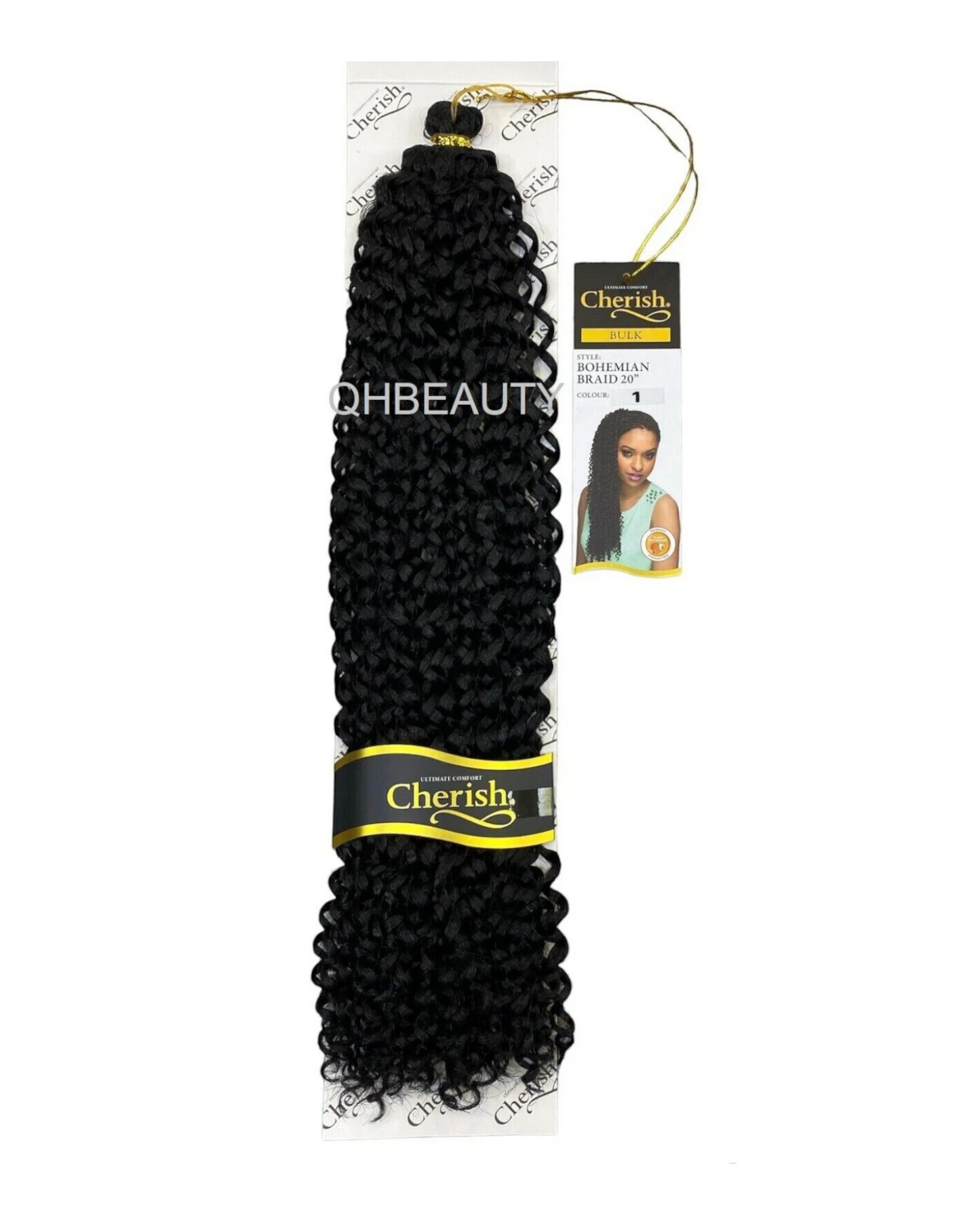 CHERISH SYNTHETIC CROCHET CURLY HAIR EXTENSION BRAID - BOHEMIAN BULK 20 INCH