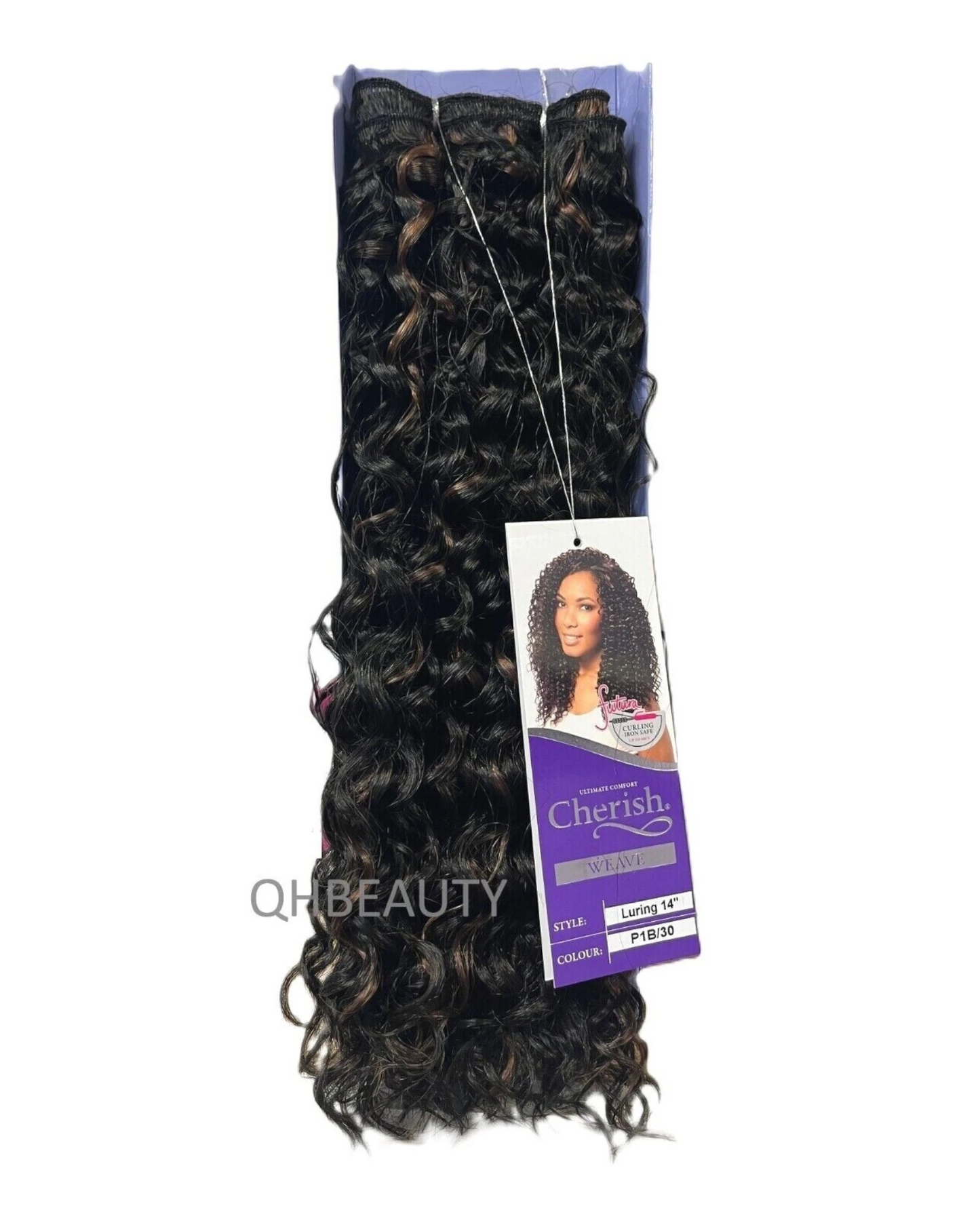 CHERISH SYNTHETIC FUTURA LONG CURLY HAIR EXTENSION WEAVE - LURING 14 INCHES