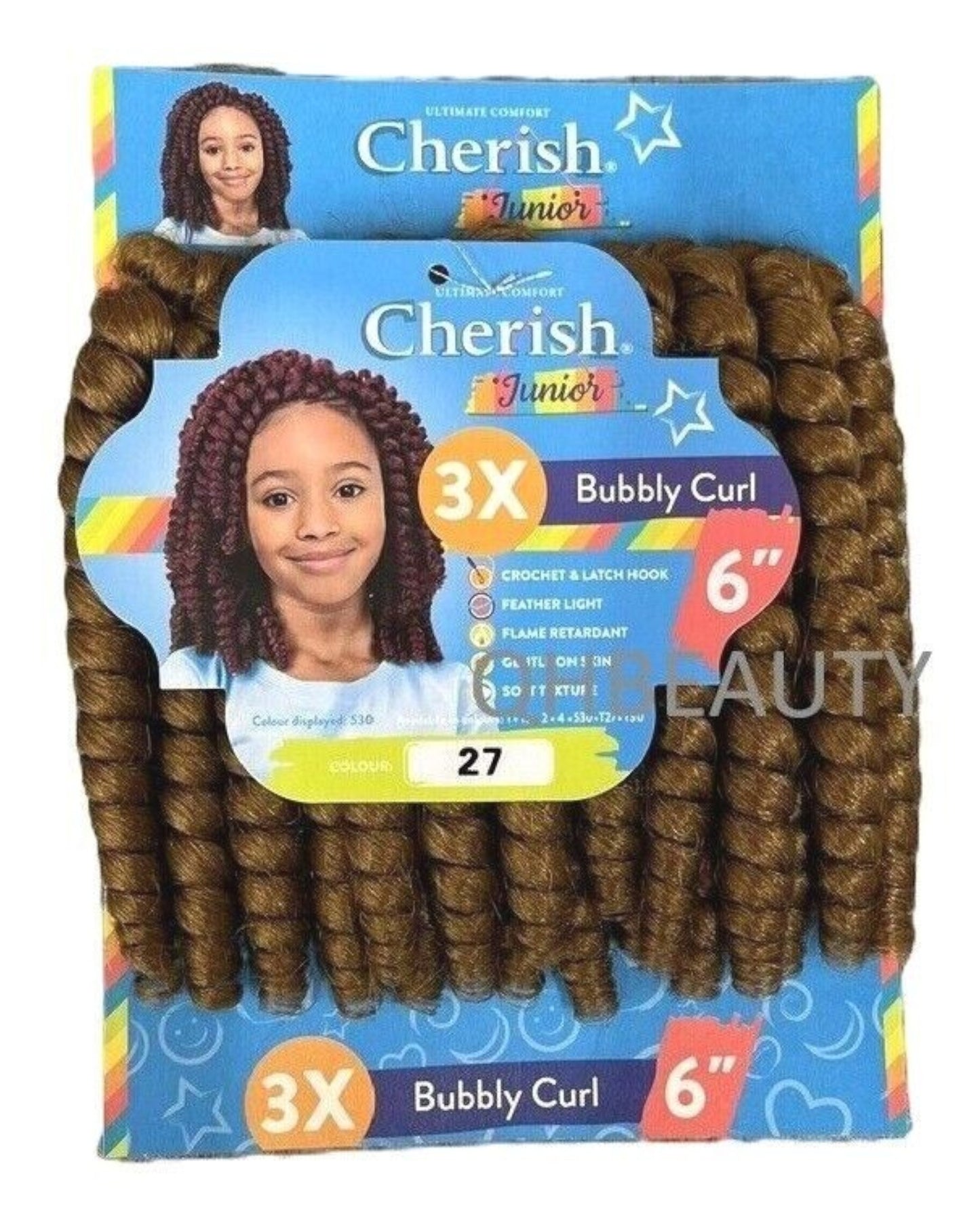 CHERISH SYNTHETIC JUNIOR KIDS CROCHET BRAID HAIR EXTENSION - BUBBLY CURL 6 INCH